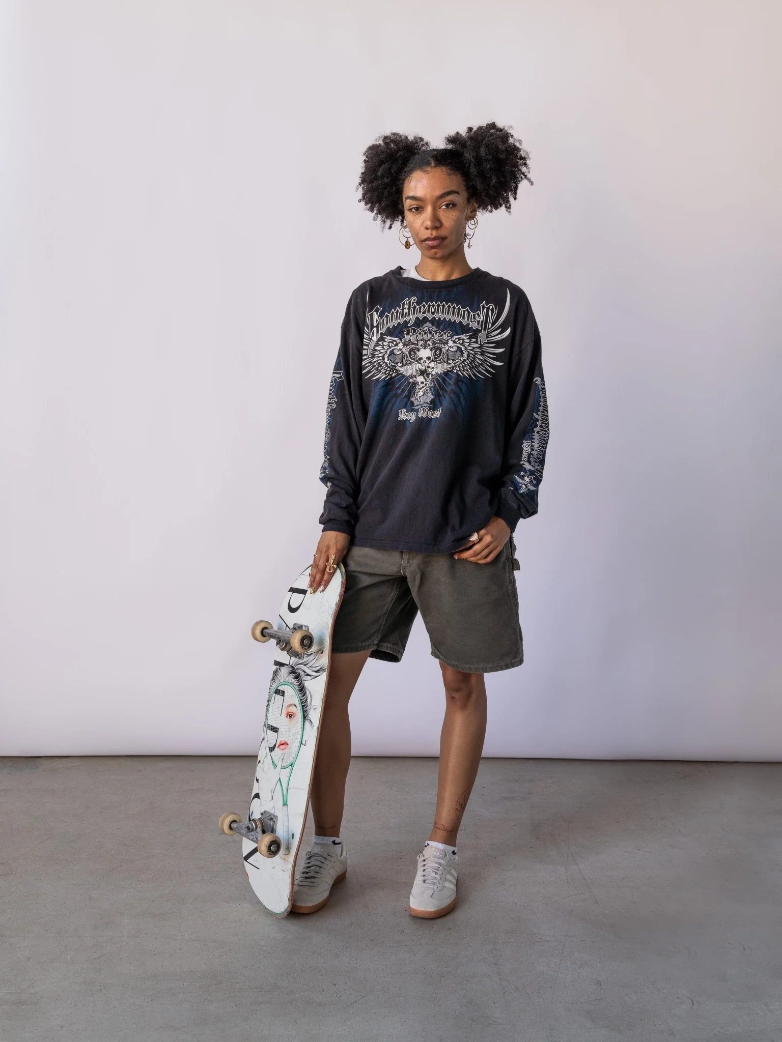 Vintage Y2K Black Key West Biker Long Sleeve (L) - Image 2