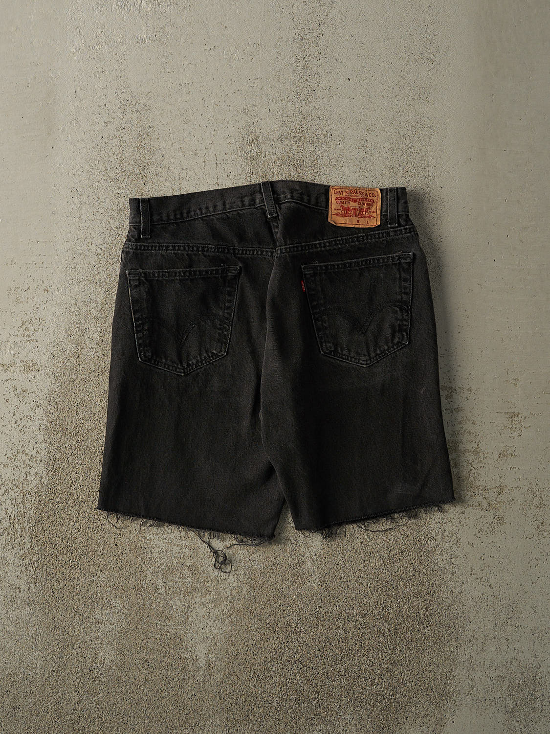 Vintage Y2K Black Levi's 505 Cut Off Denim Shorts (35x9.5) - Image 3
