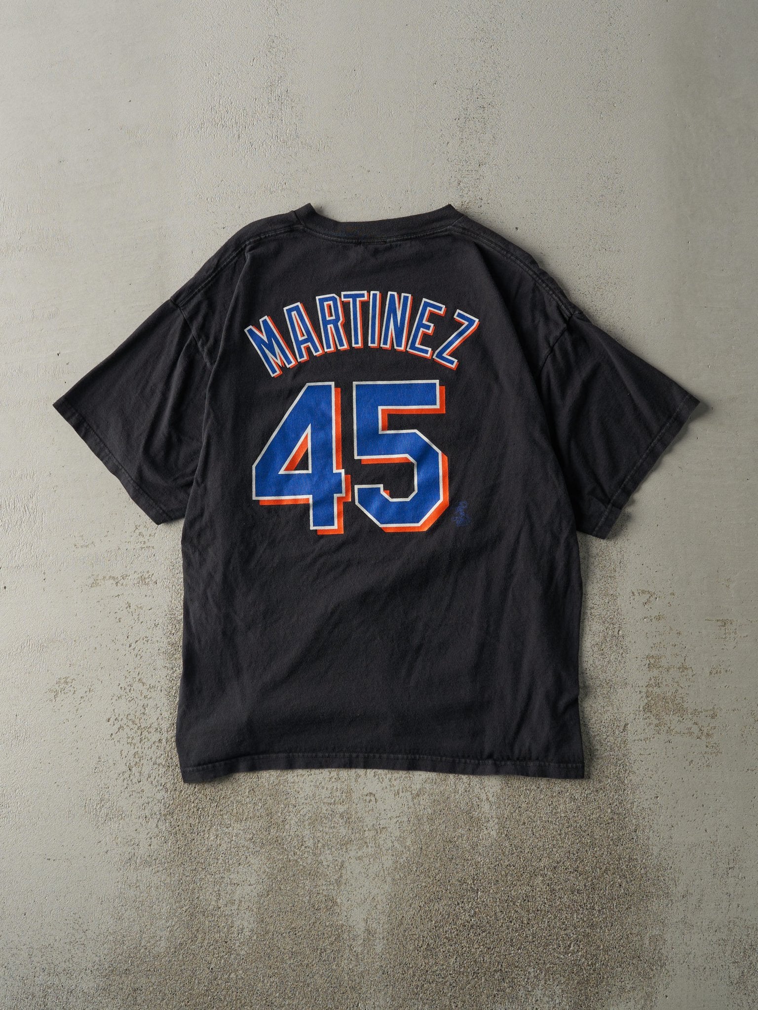 Vintage Y2K Black New York Mets #45 Pedro Martinez Tee (L) - Image 2