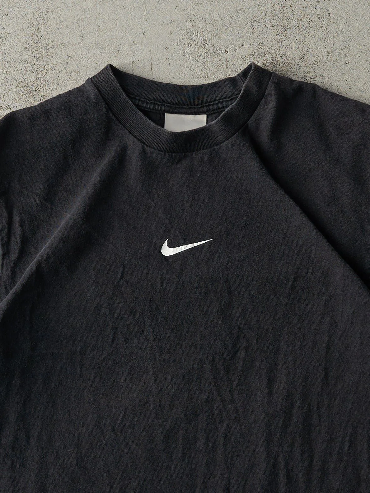 Vintage Y2K Black Nike Middle Swoosh Tee (S) - Image 2