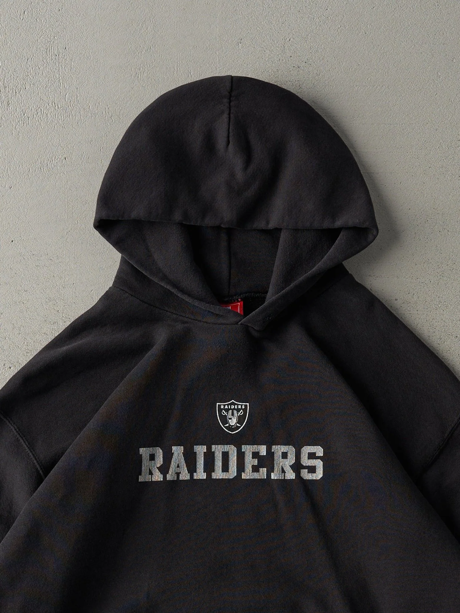Vintage 90s Black Oakland Raiders Hoodie (L) - Image 3