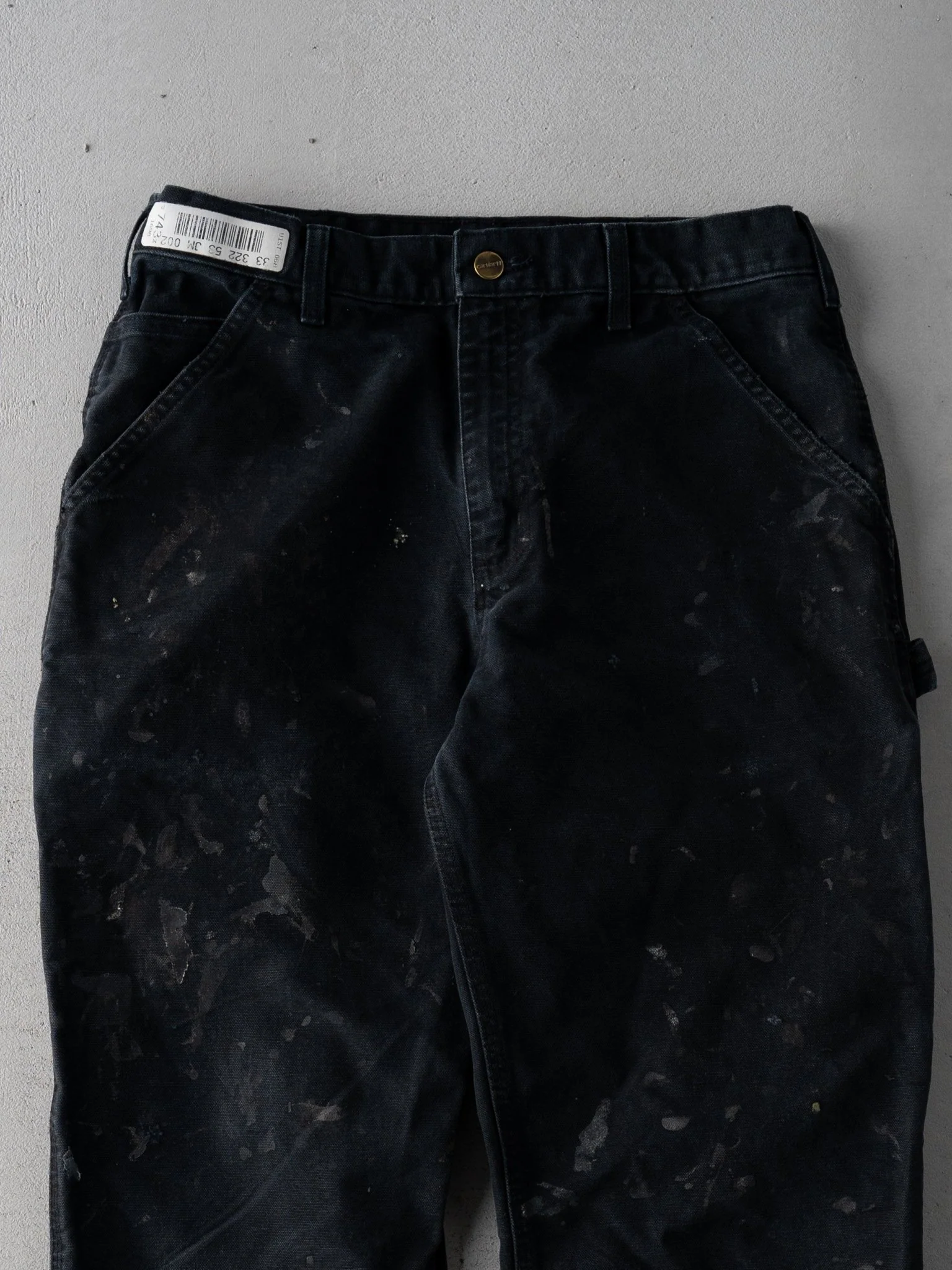 Vintage Y2K Black Paint Stained Carhartt Carpenter Pants (31 x 29) - Image 3