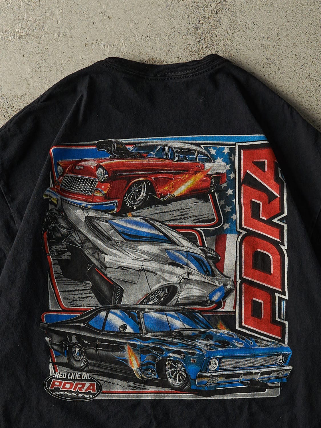 Vintage Y2K Black PDRA Drag Racing Tee (L) - Image 4