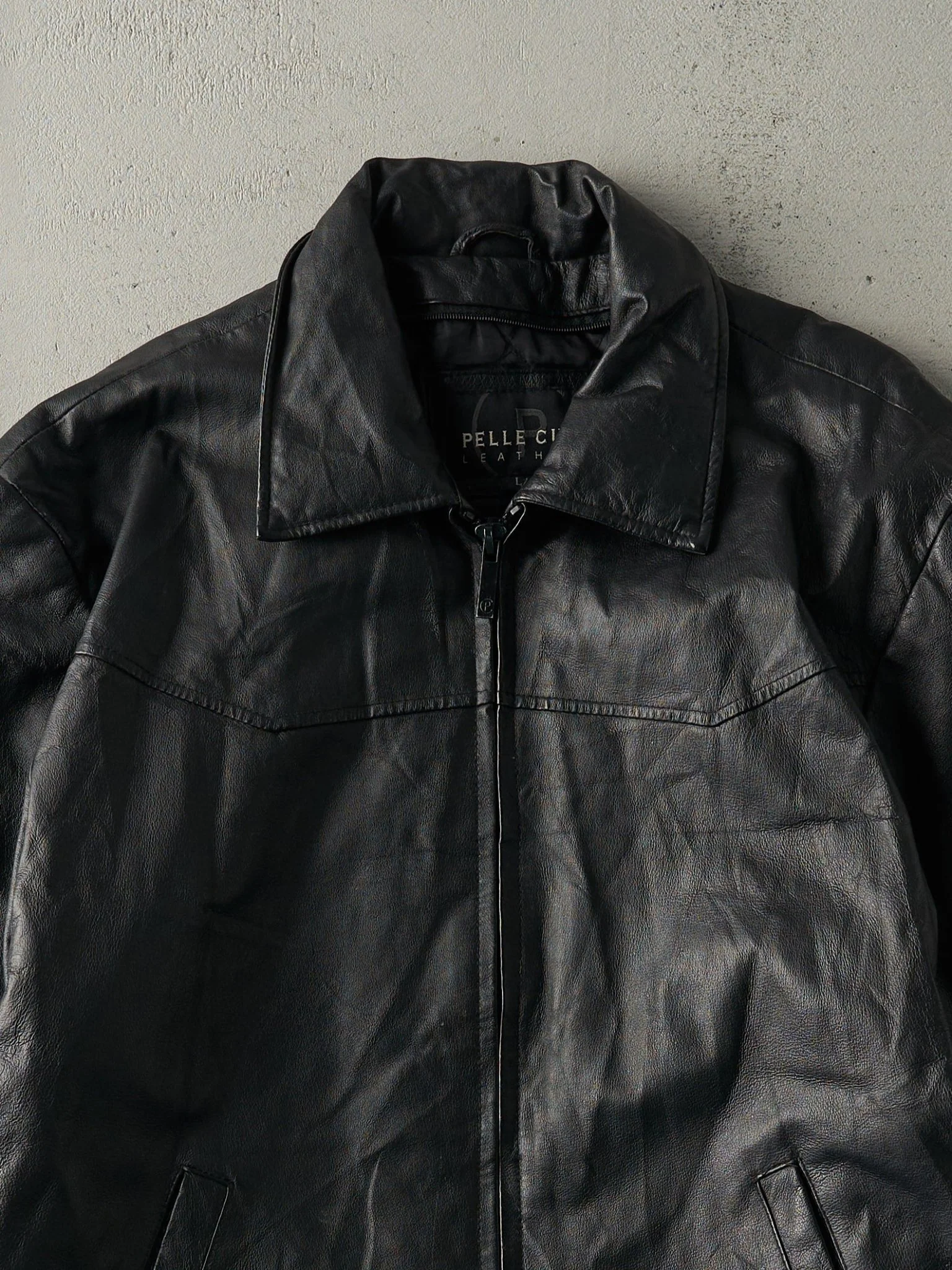 Vintage Y2K Black Pelle Cuir Leather Jacket (M/L) - Image 3