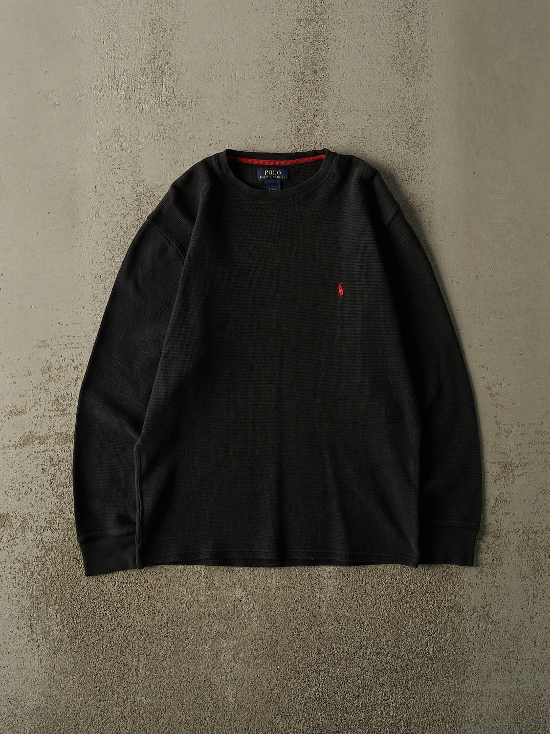 Vintage Y2K Black Polo Ralph Lauren Thermal Long Sleeve (M/L)