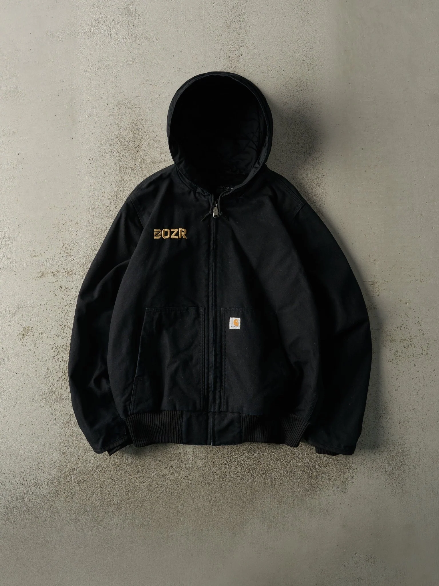 Vintage Y2K Black Quilt Lined Carhartt Active Hooded Jacket (S/M)
