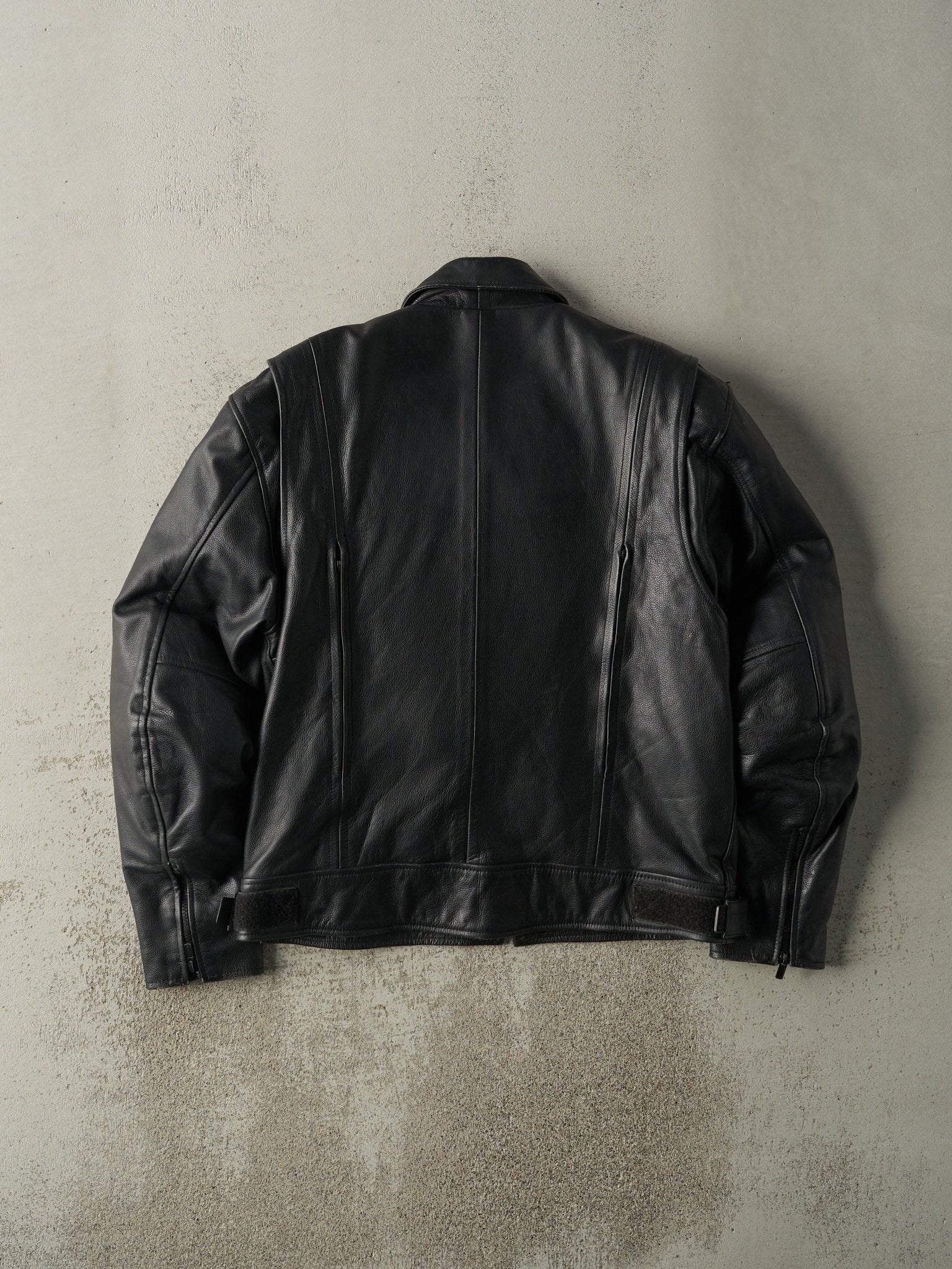 Vintage Y2K Black River Road Lined Leather Biker Jacket (M) - Image 3