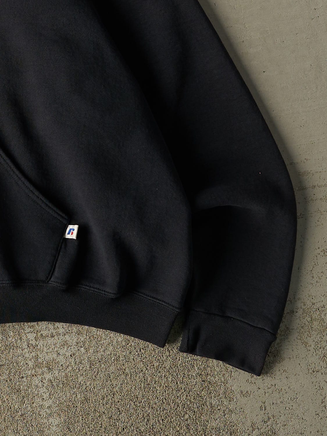Vintage Y2K Black Russell Athletic Blank Hoodie (XL/XXL) - Image 4
