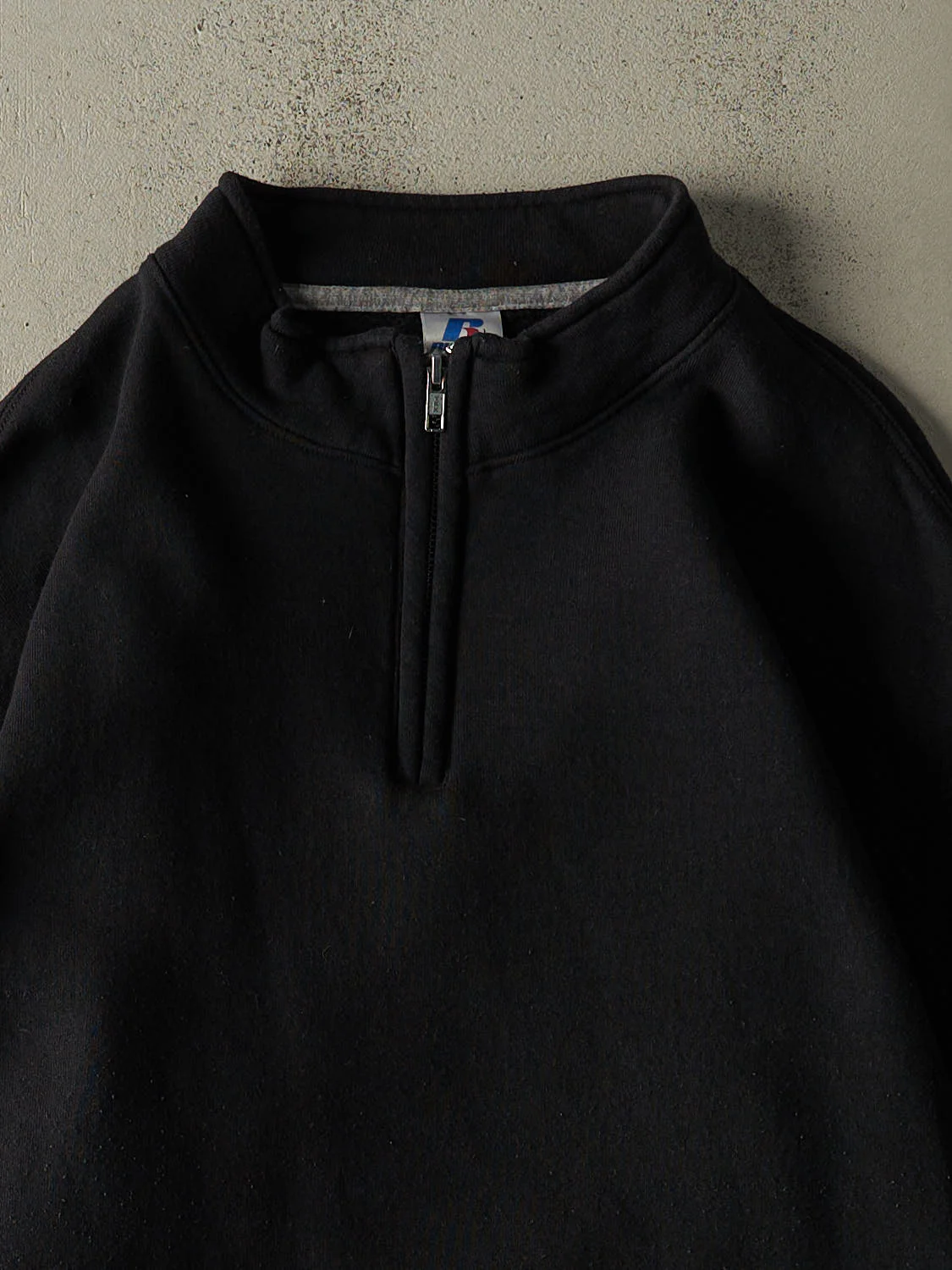 Vintage Y2K Black Russell Athletic Blank Quarter Zip (XL/XXL) - Image 2