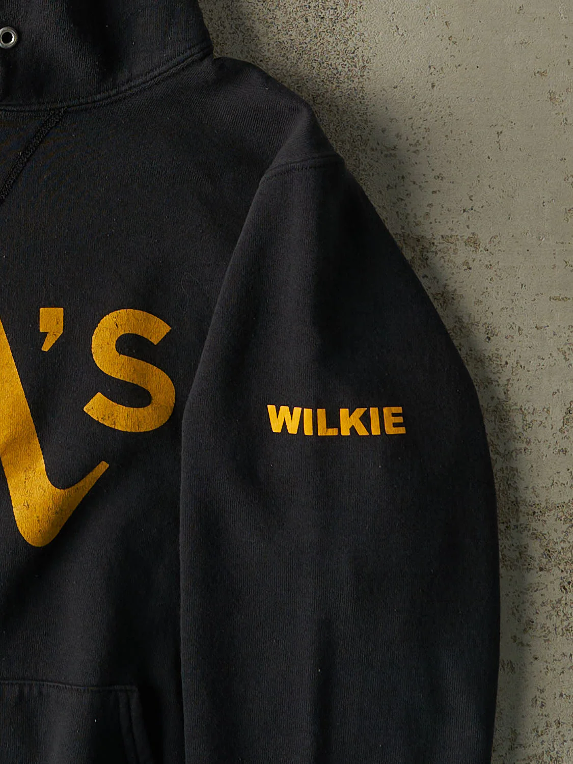 Vintage Y2K Black Russell Athletic Varsity Hoodie (XS/S) - Image 4