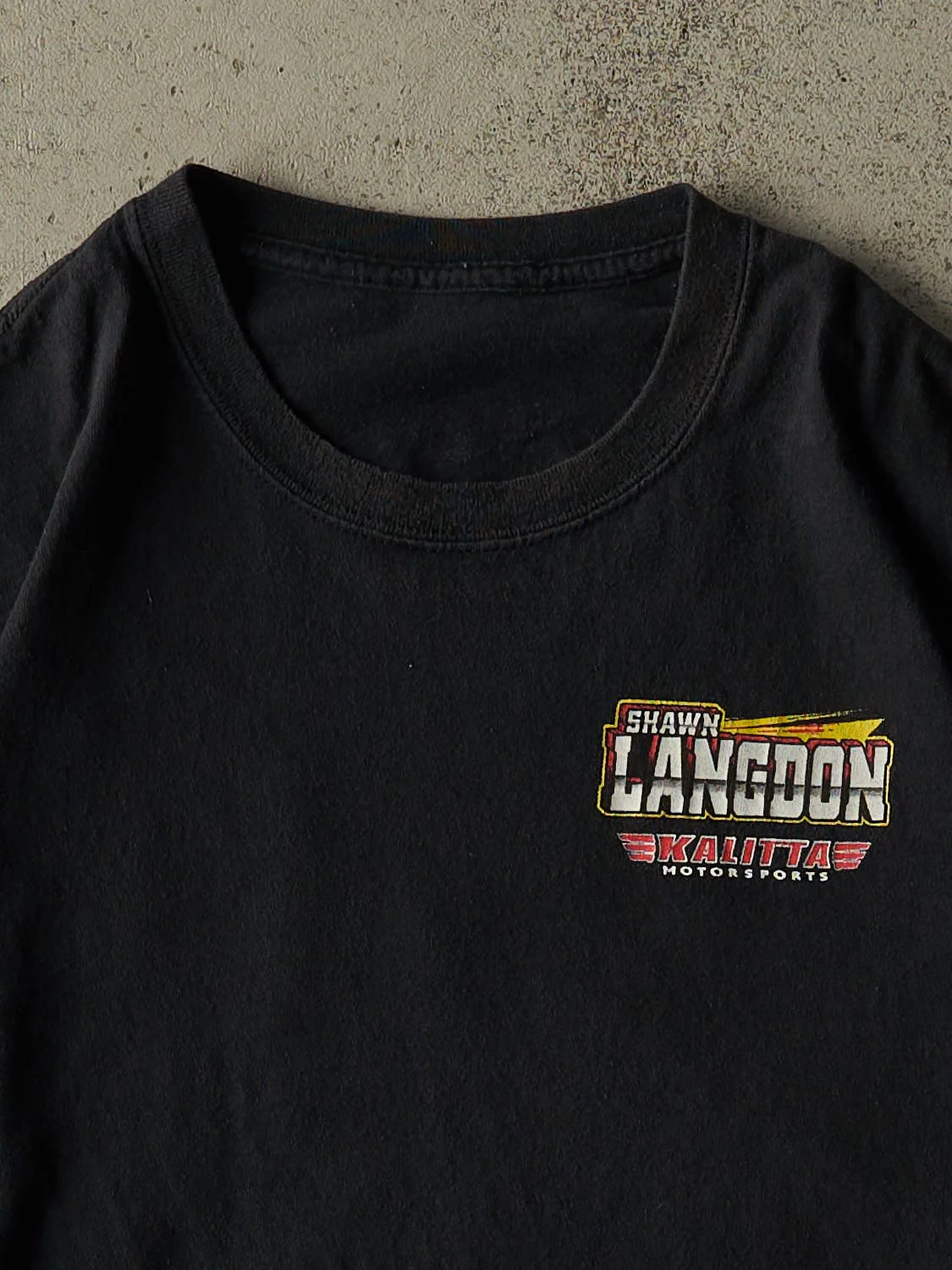 Vintage Y2K Black Shawn Langdon Racing Tee (L) - Image 3