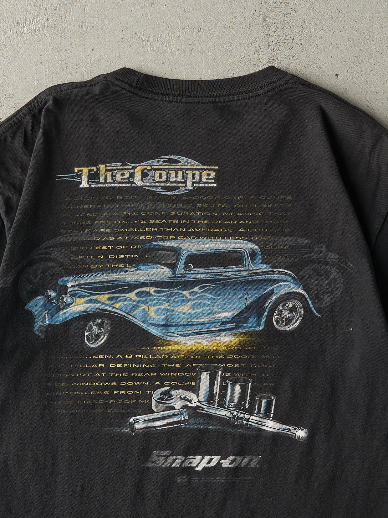 Vintage Y2K Black Snap On Racing Tee (S) - Image 4