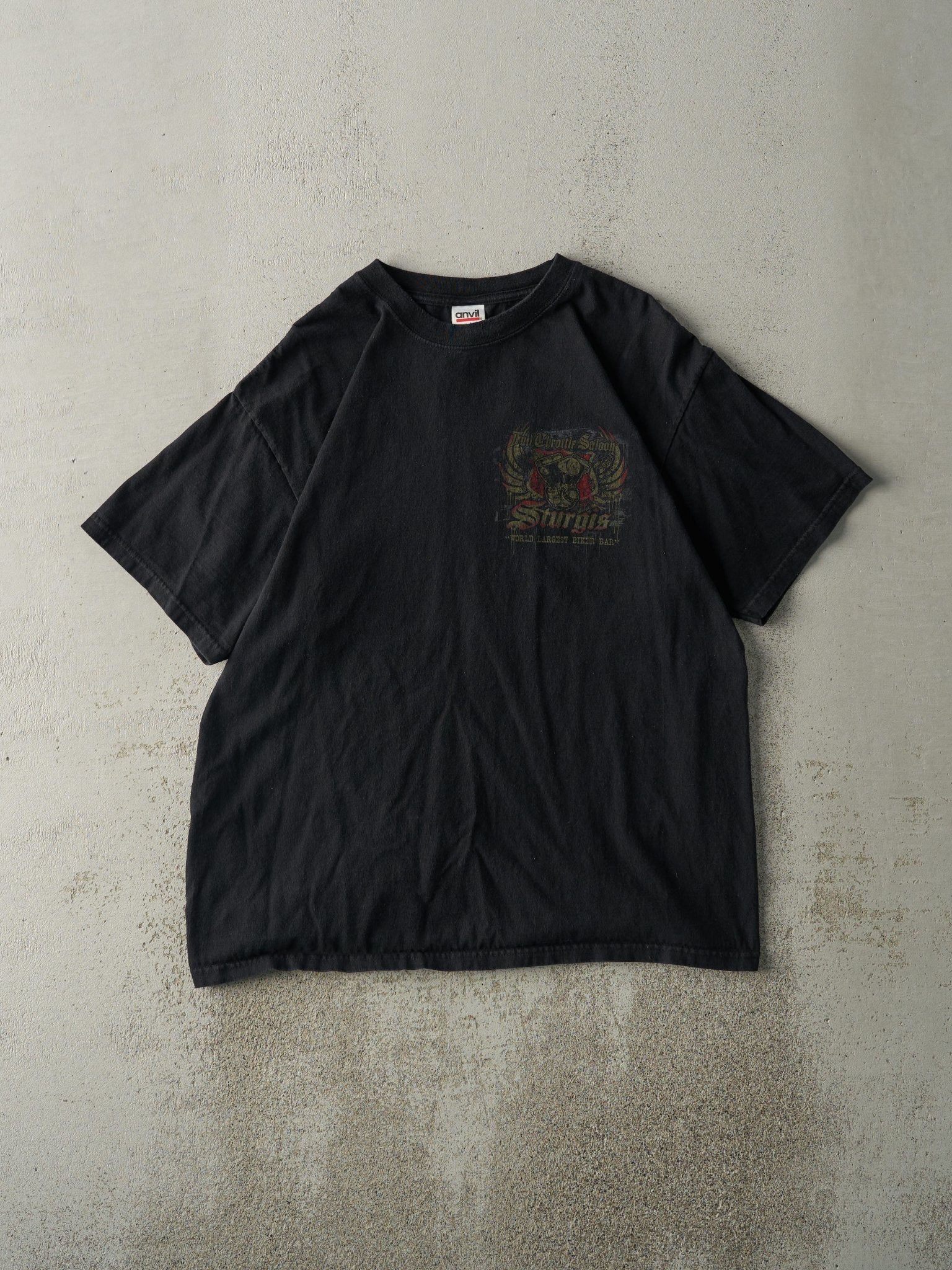 Vintage Y2K Black Sturgis Full Throttle Saloon Tee (M/L) - Image 2