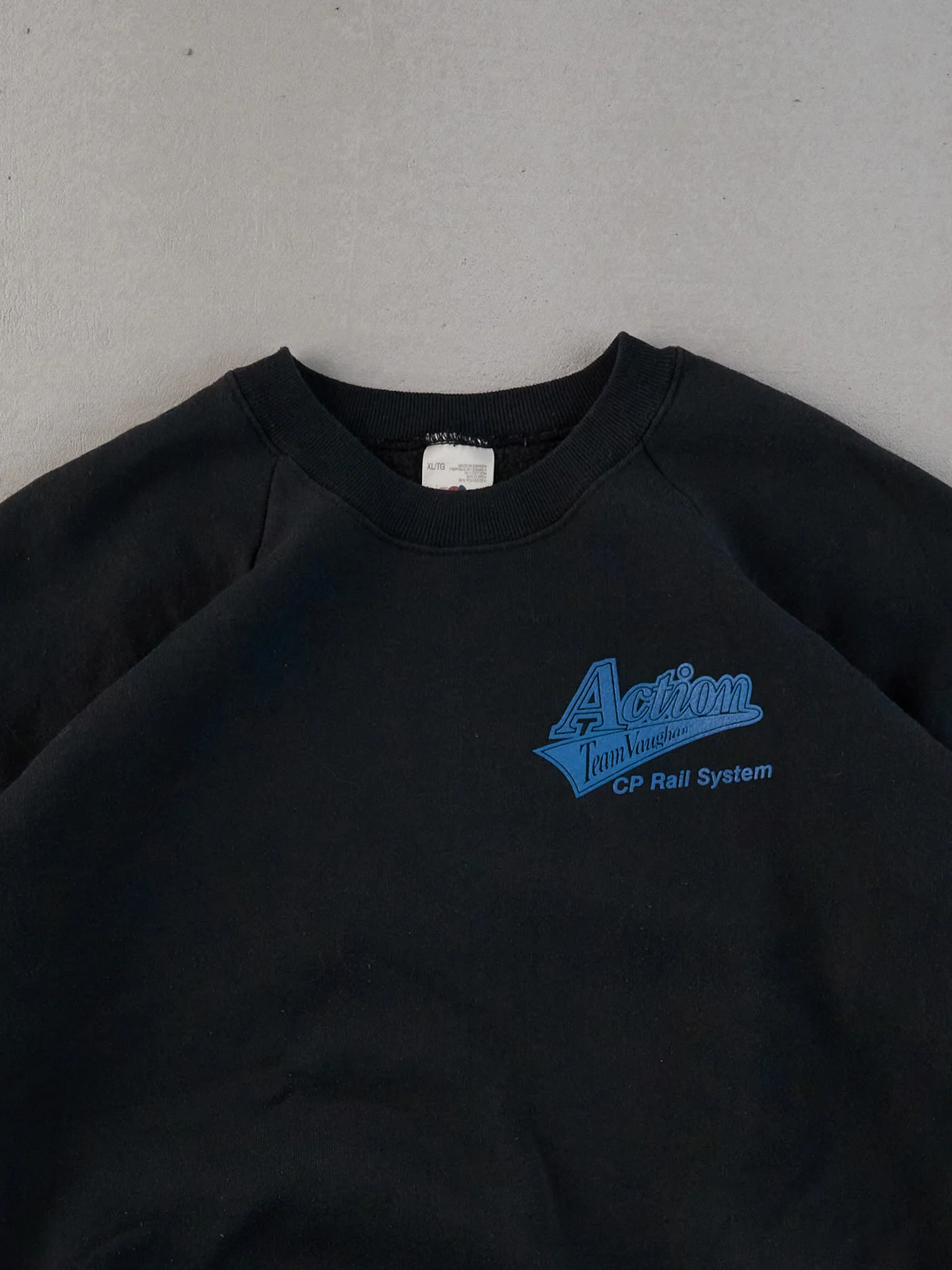 Vintage 90s Black Team Vaughan CP Rail System Crewneck (M) - Image 2