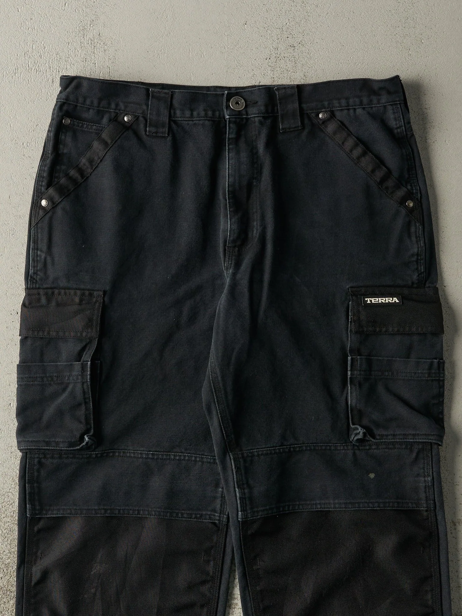 Vintage Y2K Black Terra Double Knee Cargo Work Pants (36x31) - Image 3
