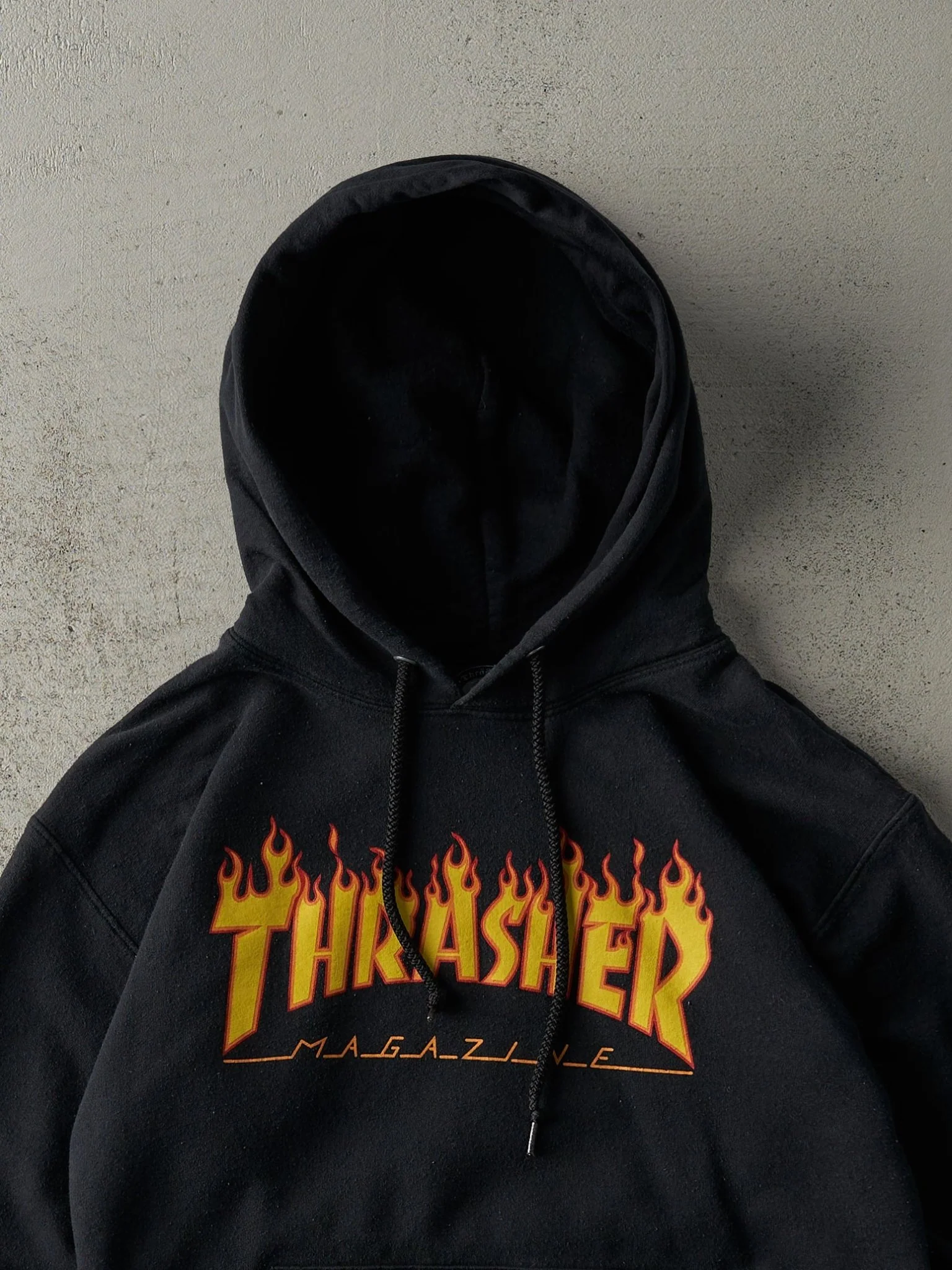 Vintage Y2K Black Thrasher Skateboard Magazine Hoodie (S) - Image 2