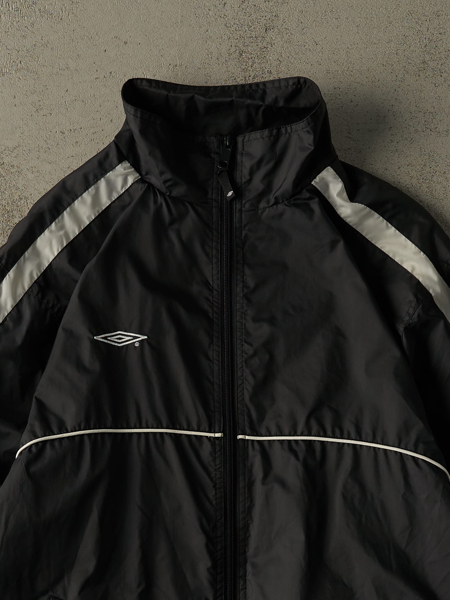 Vintage Y2K Black Umbro Windbreaker Track Jacket (L/XL) - Image 4