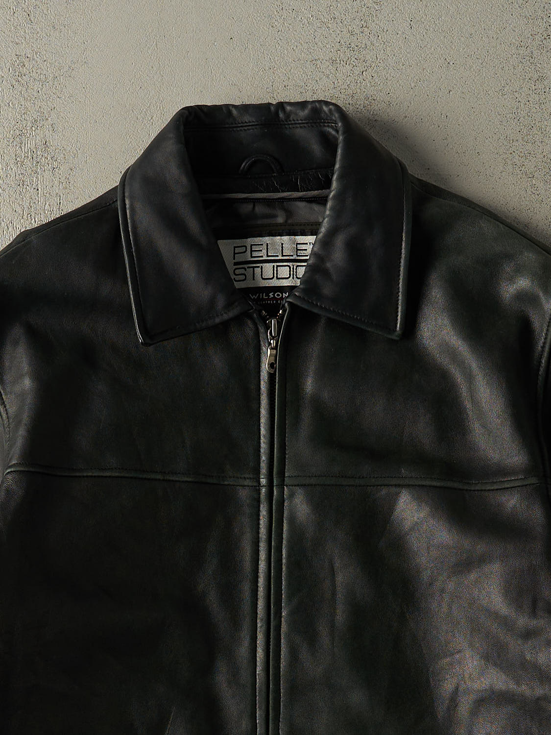 Vintage Y2K Black Wilsons Leather Jacket (XL) - Image 2