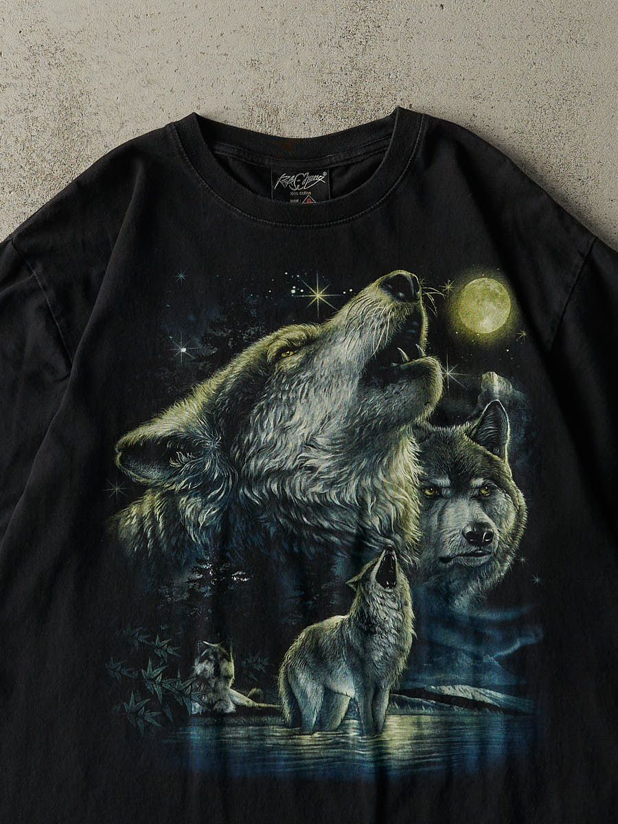 Vintage Y2K Black Wolf Nature Tee (L/XL) - Image 3