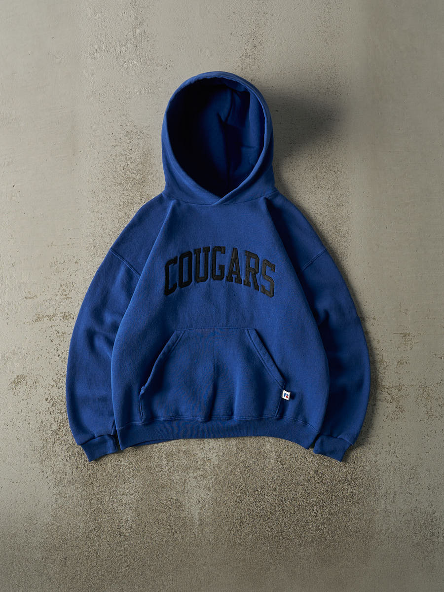 Vintage Y2K Blue Cougars Embroidered Russell Athletics Hoodie (XS/S)