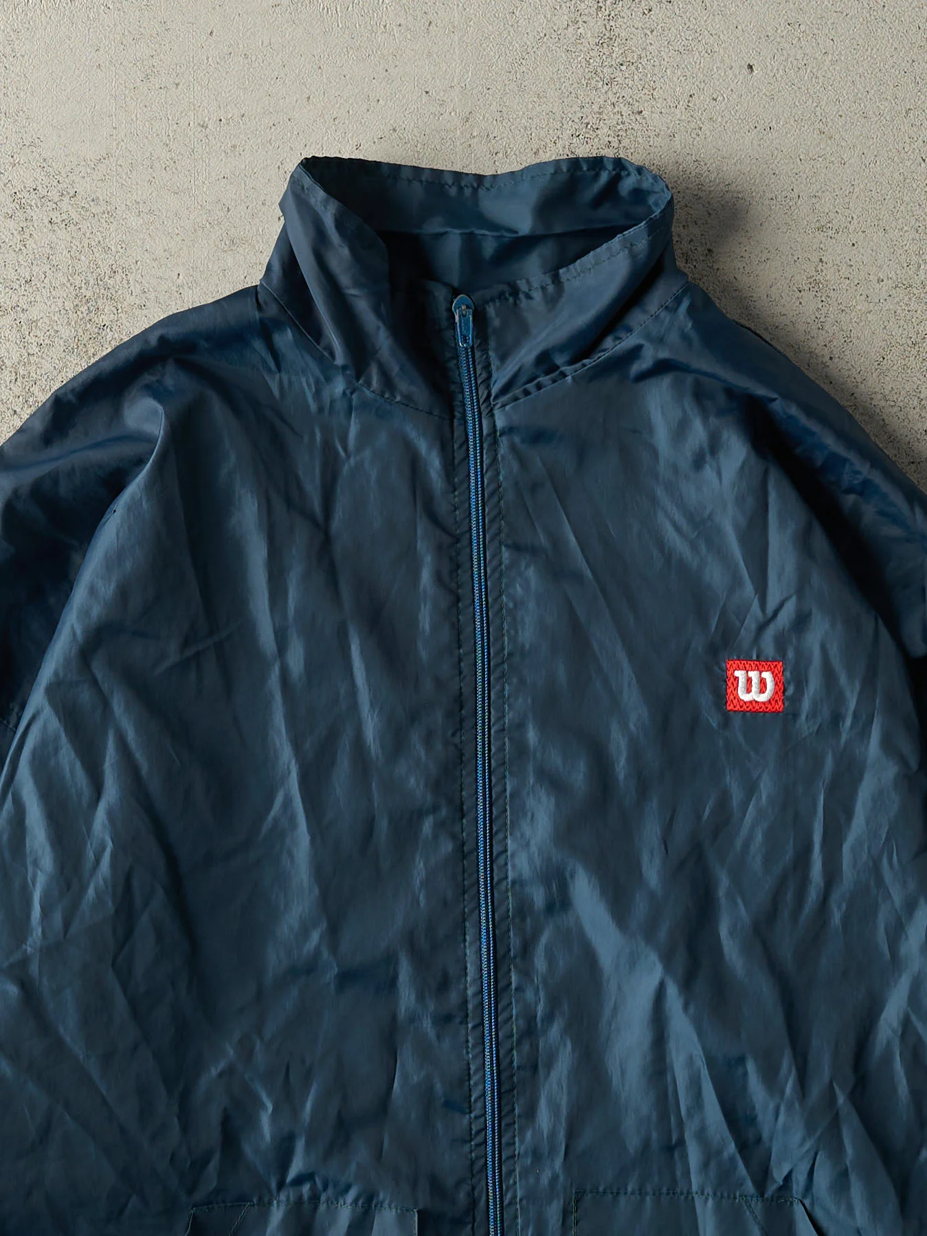 Vintage Y2K Blue Embroidered Wilson Windbreaker Jacket (M) - Image 3