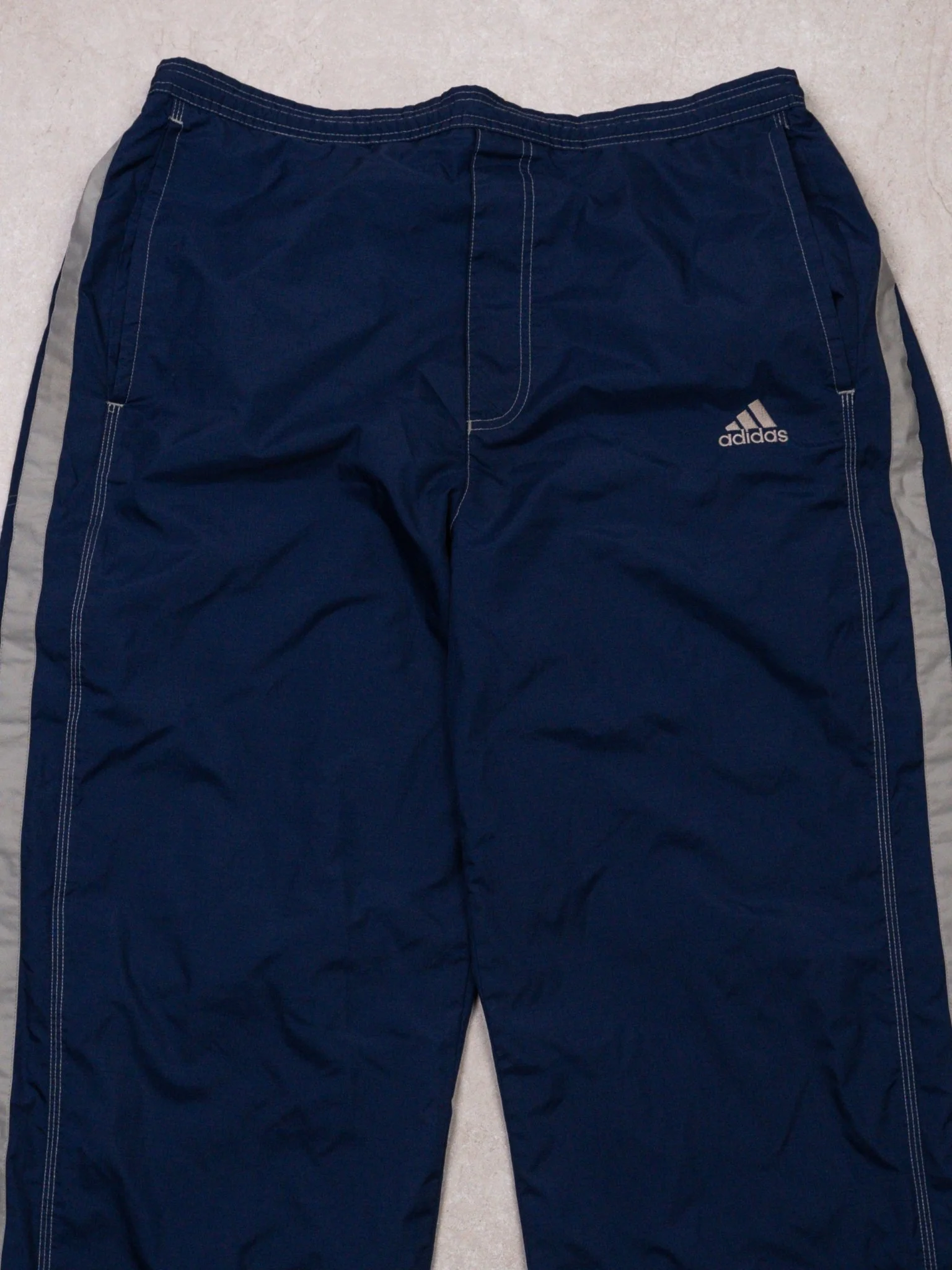 Vintage Y2K Blue + Grey Adidas Windbreaker Pants (38 x 32) - Image 2