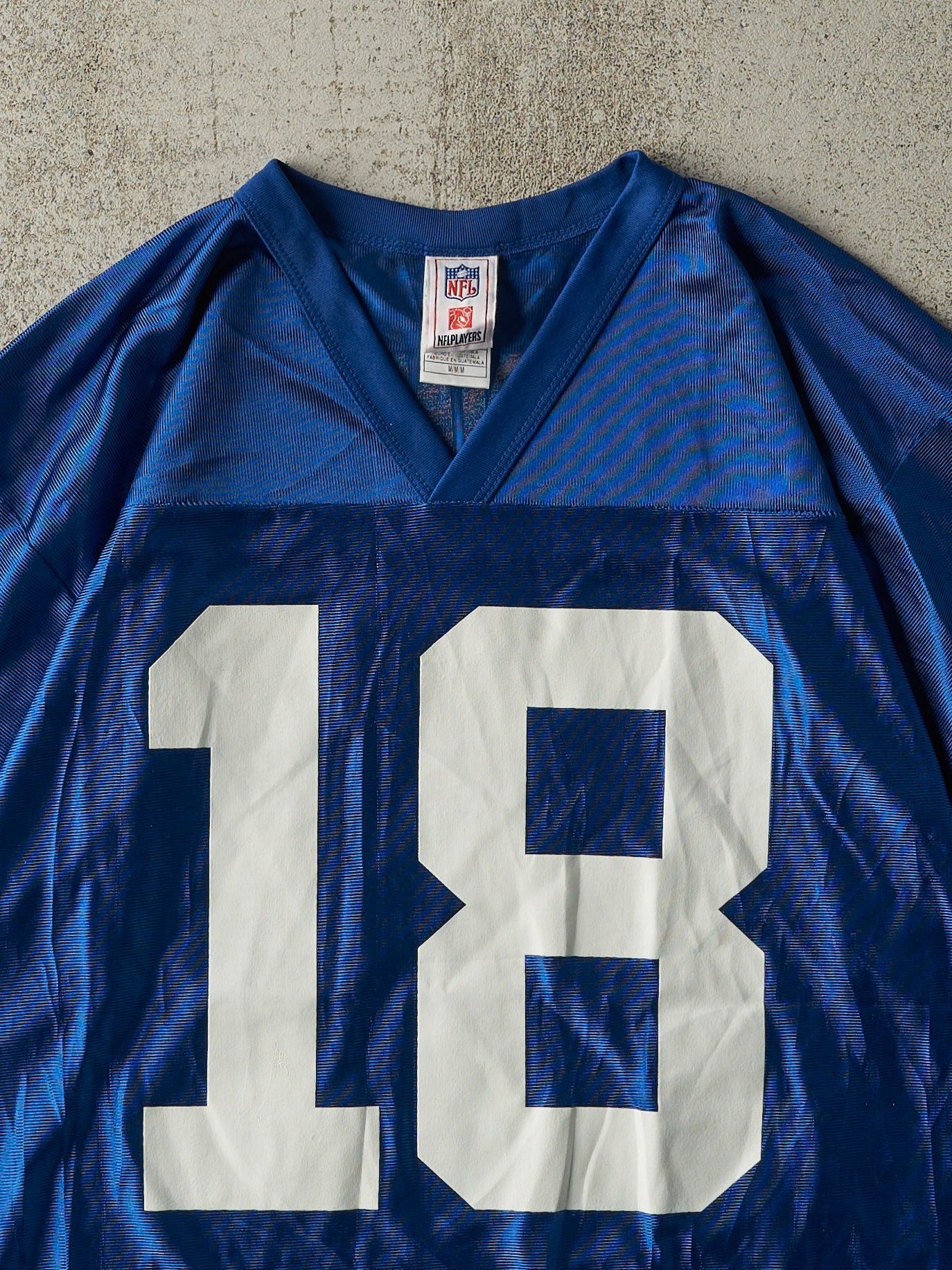 Vintage Y2K Blue Indianapolis Colts #18 Peyton Manning Cropped Jersey (S/M) - Image 3