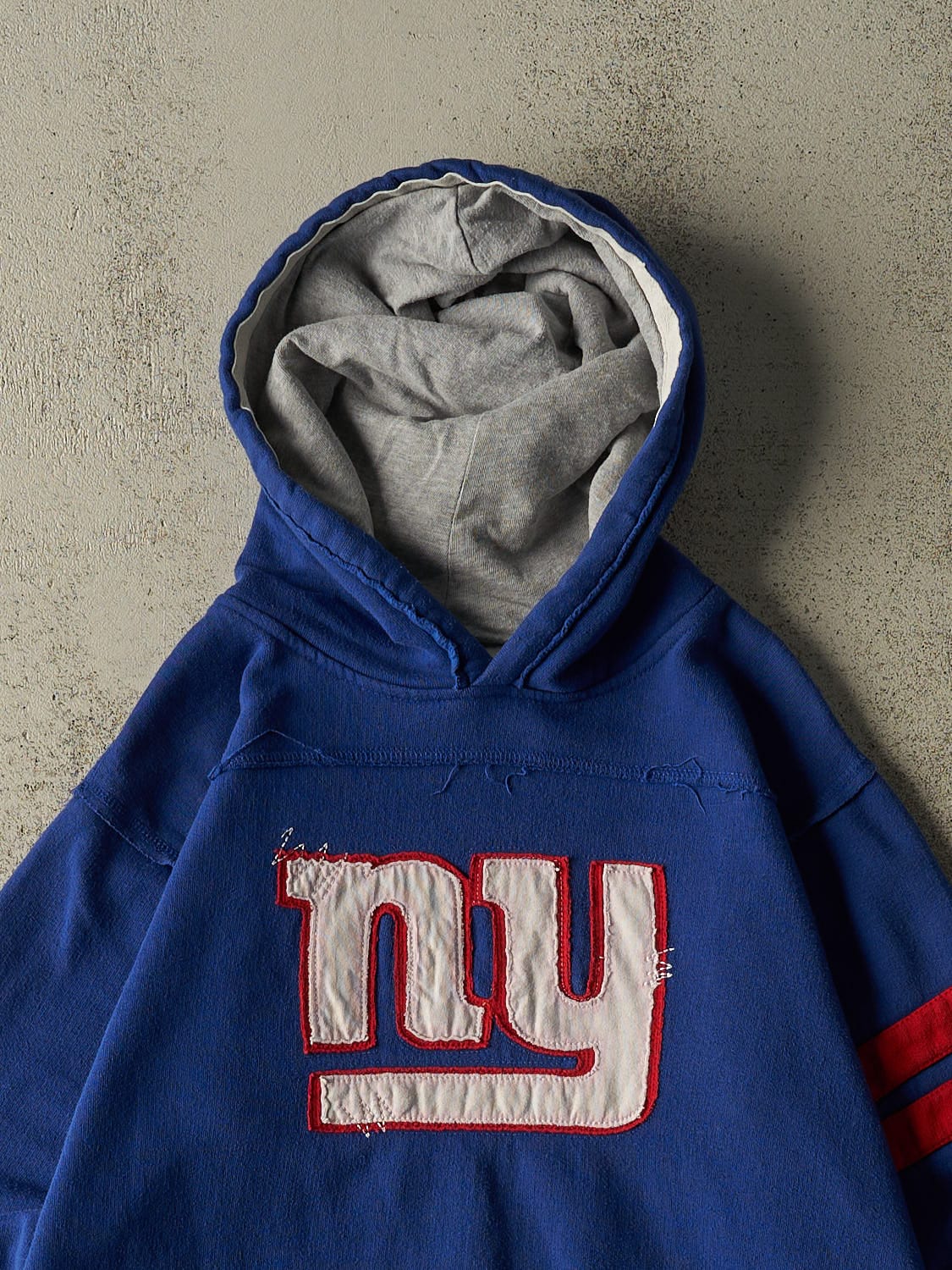 Vintage Y2K Blue New York Giants Embroidered Hoodie (S/M) - Image 2