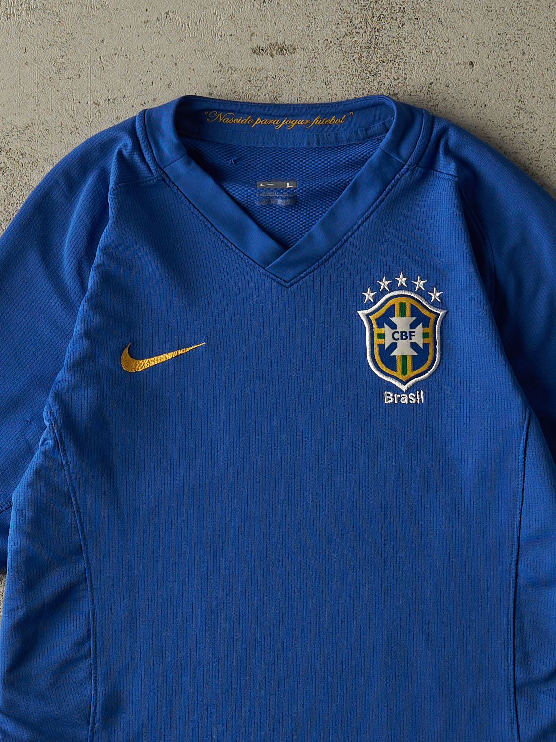 Vintage Y2K Blue Nike Brasil Soccer Jersey (XXS/XS) - Image 2