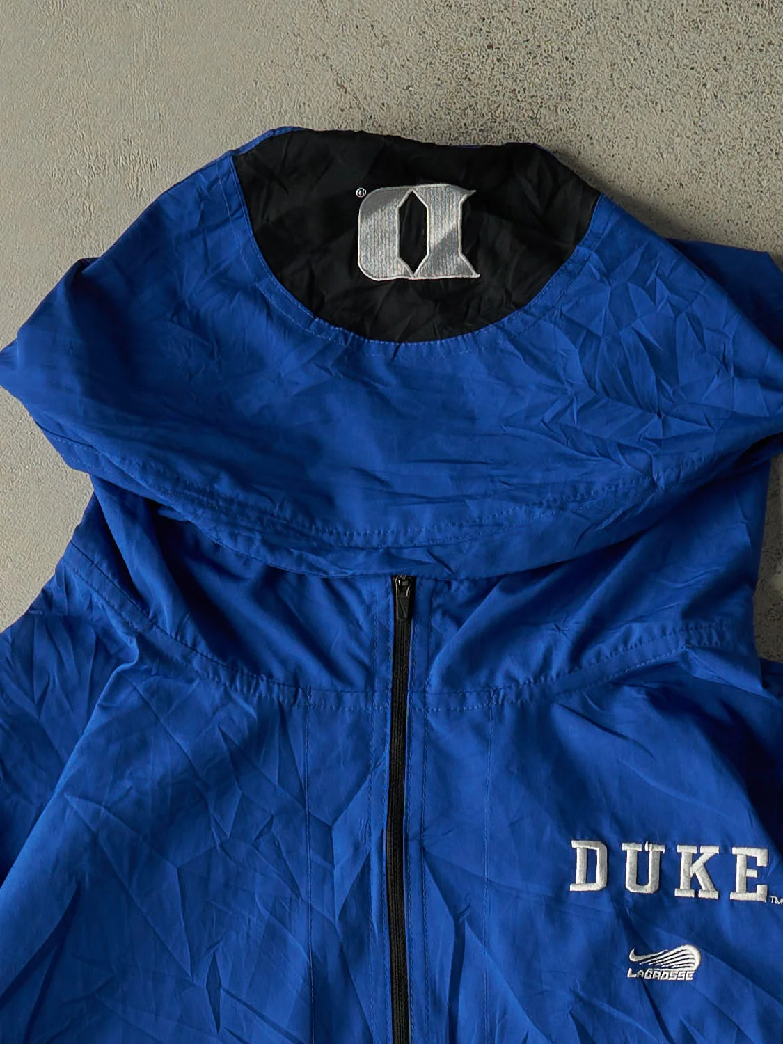 Vintage Y2K Blue Nike Duke University Quarter Zip Windbreaker Jacket (XXXL) - Image 4