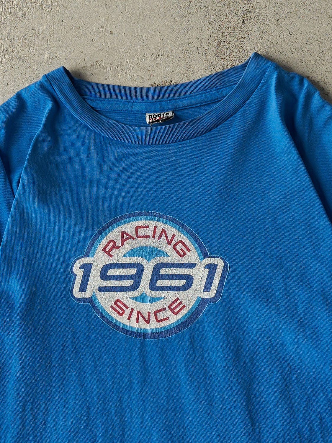 Vintage Y2K Blue Roots Racing Single Stitch Tee (XL) - Image 2