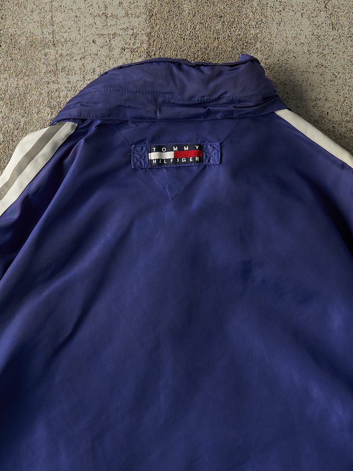 Vintage Y2K Blue Tommy Hilfiger Quarter Zip Windbreaker Jacket (XXL) - Image 4