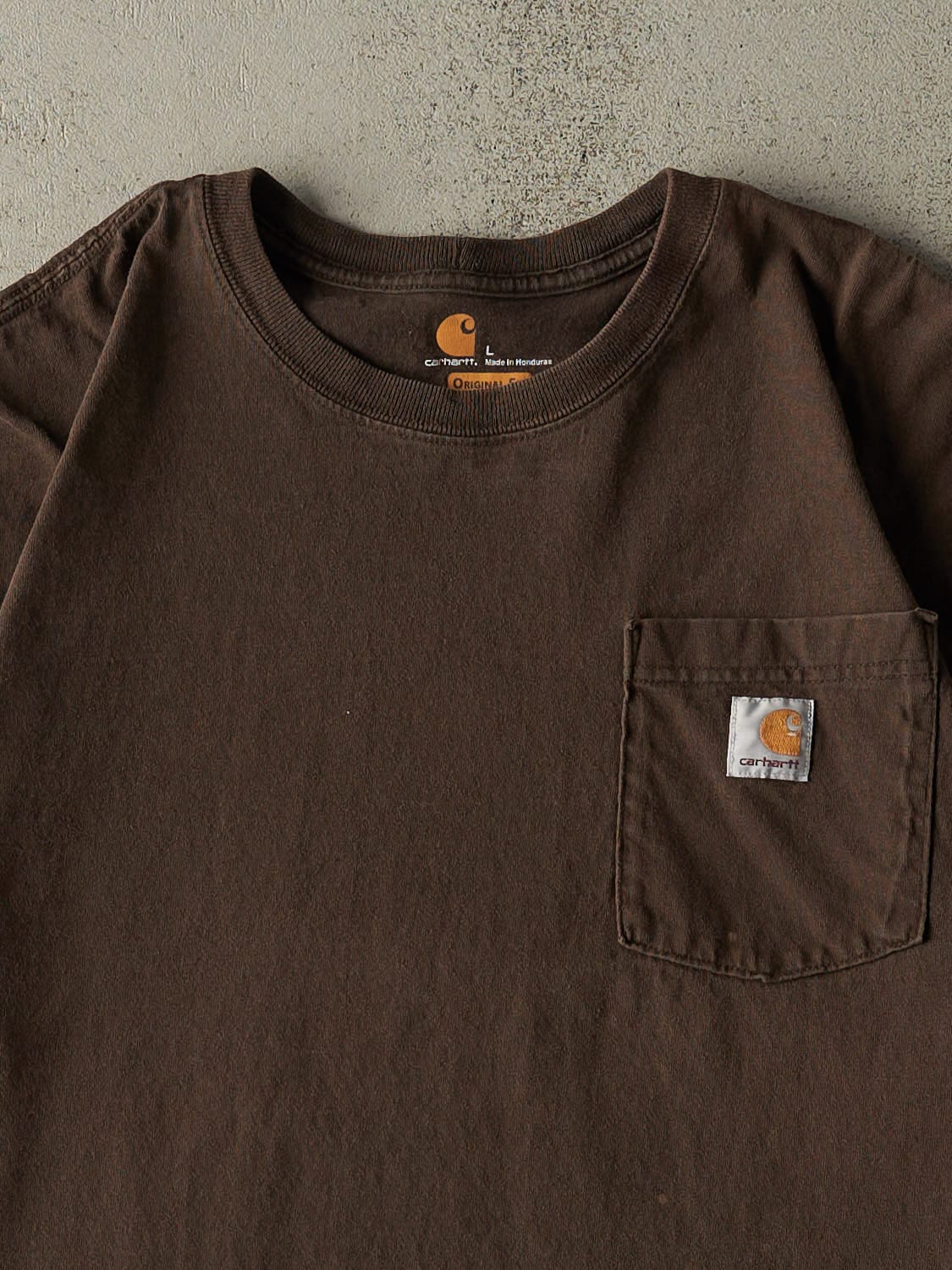 Vintage Y2K Brown Carhartt Pocket Tee (L/XL) - Image 2