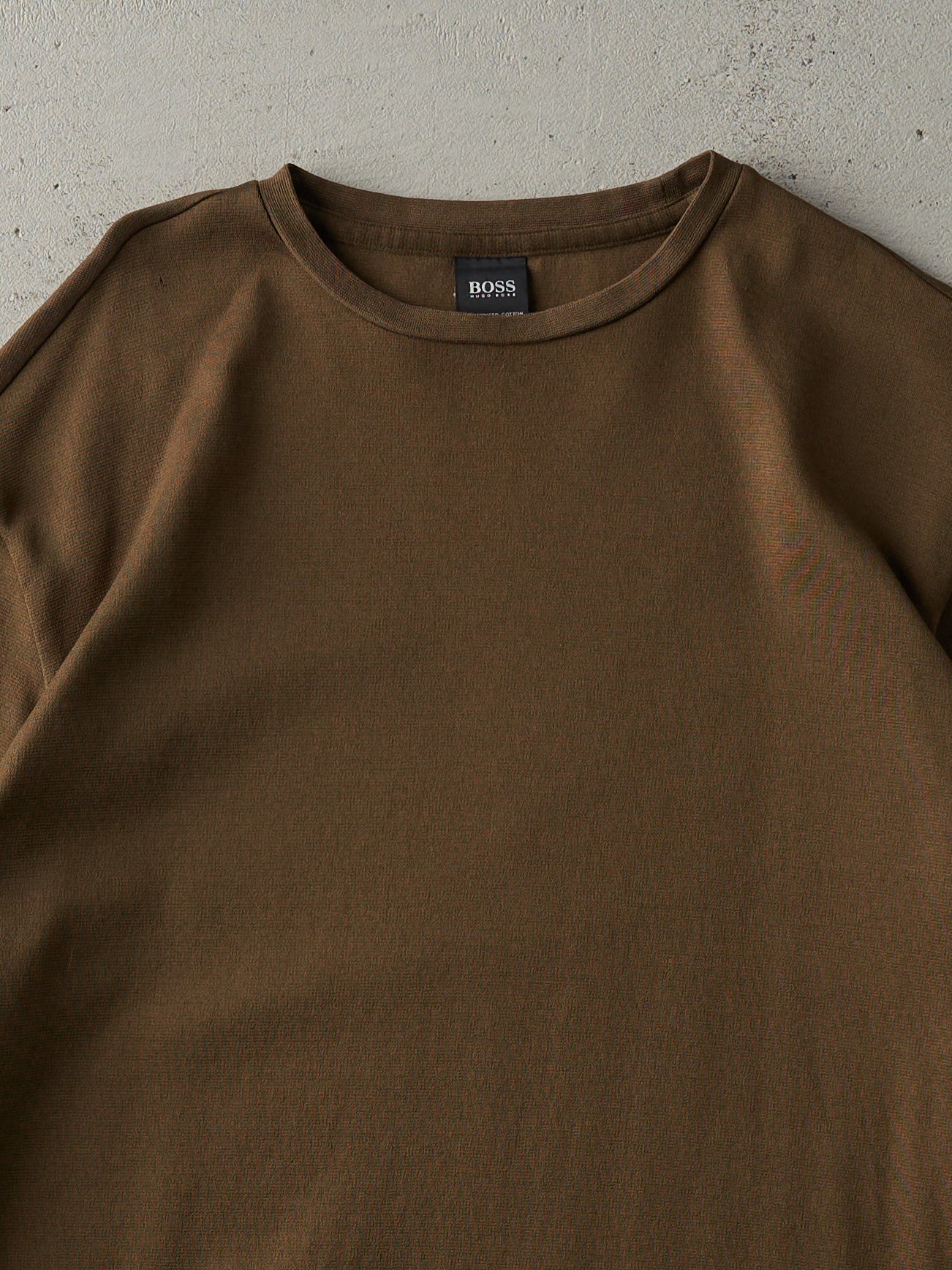 Vintage Y2K Brown Hugo Boss Blank Long Sleeve (M) - Image 2