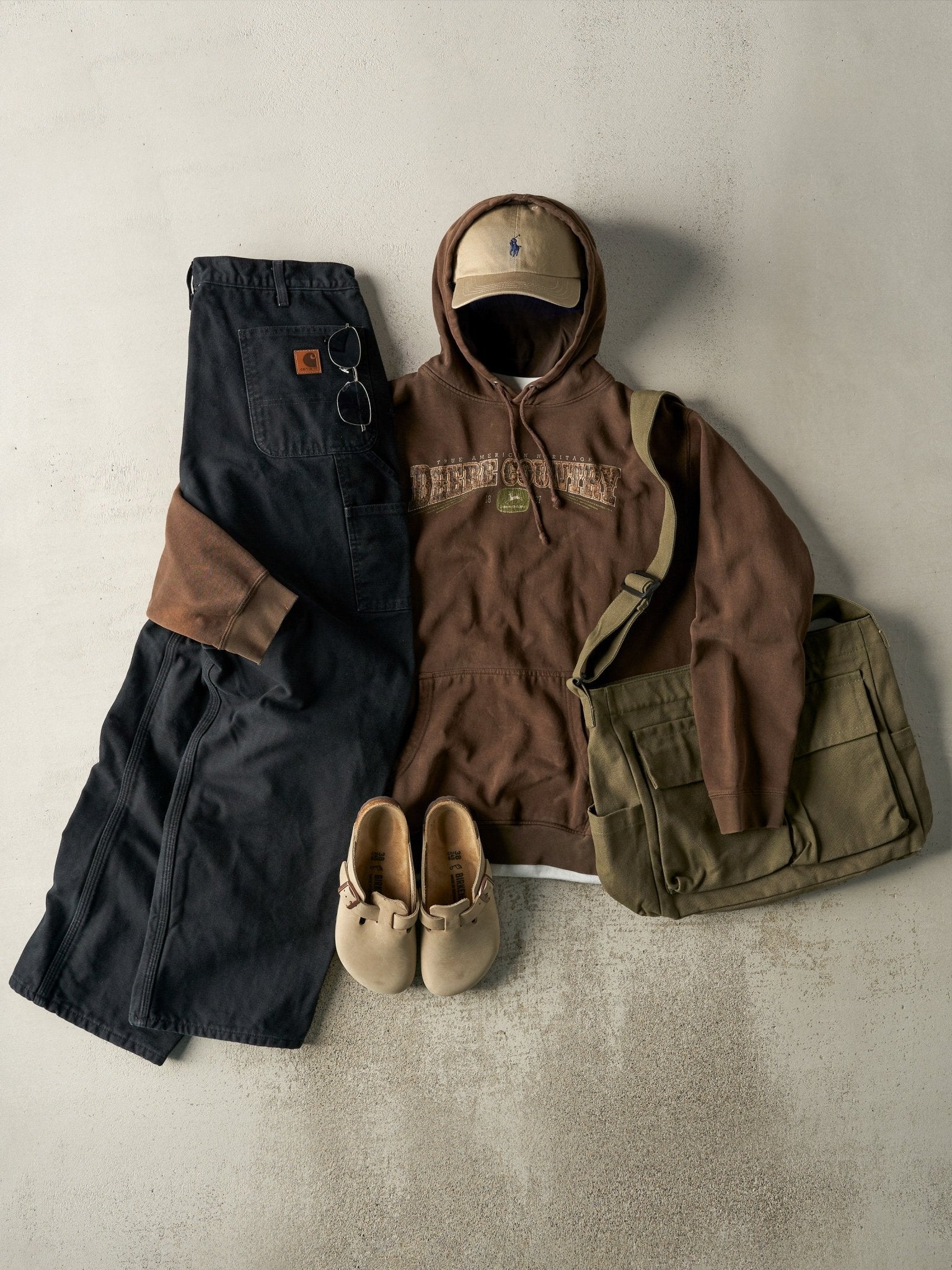Vintage Y2K Brown John Deere Hoodie (M) - Image 2