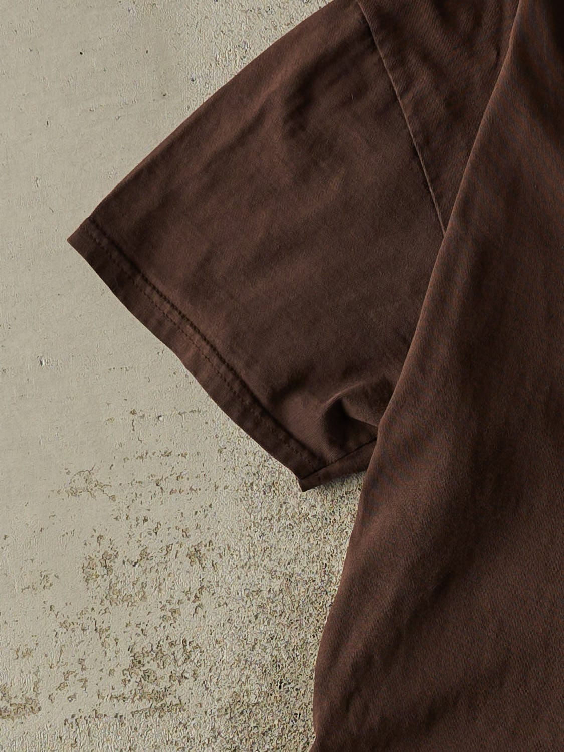 Vintage Y2K Brown Nike Embroidered Tee (L/XL) - Image 3
