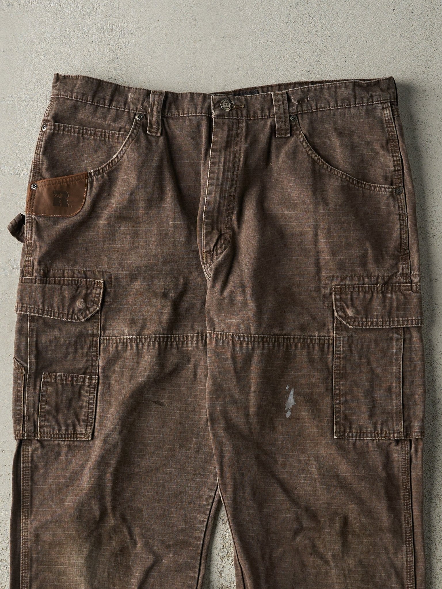 Vintage Y2K Brown Ripstop Wrangler Riggs Double Knee Carpenter Pants (37.5x30.5) - Image 4