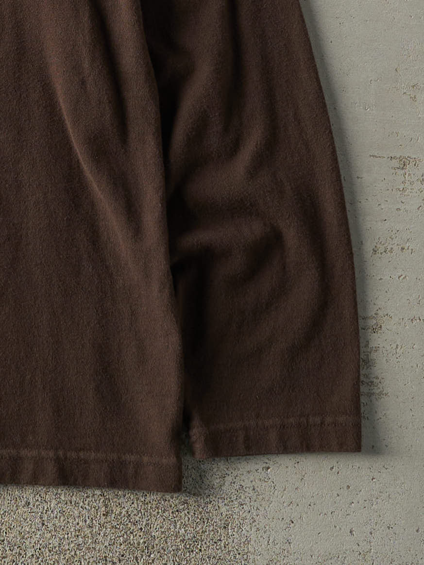Vintage Y2K Brown Striped Long Sleeve (L) - Image 3