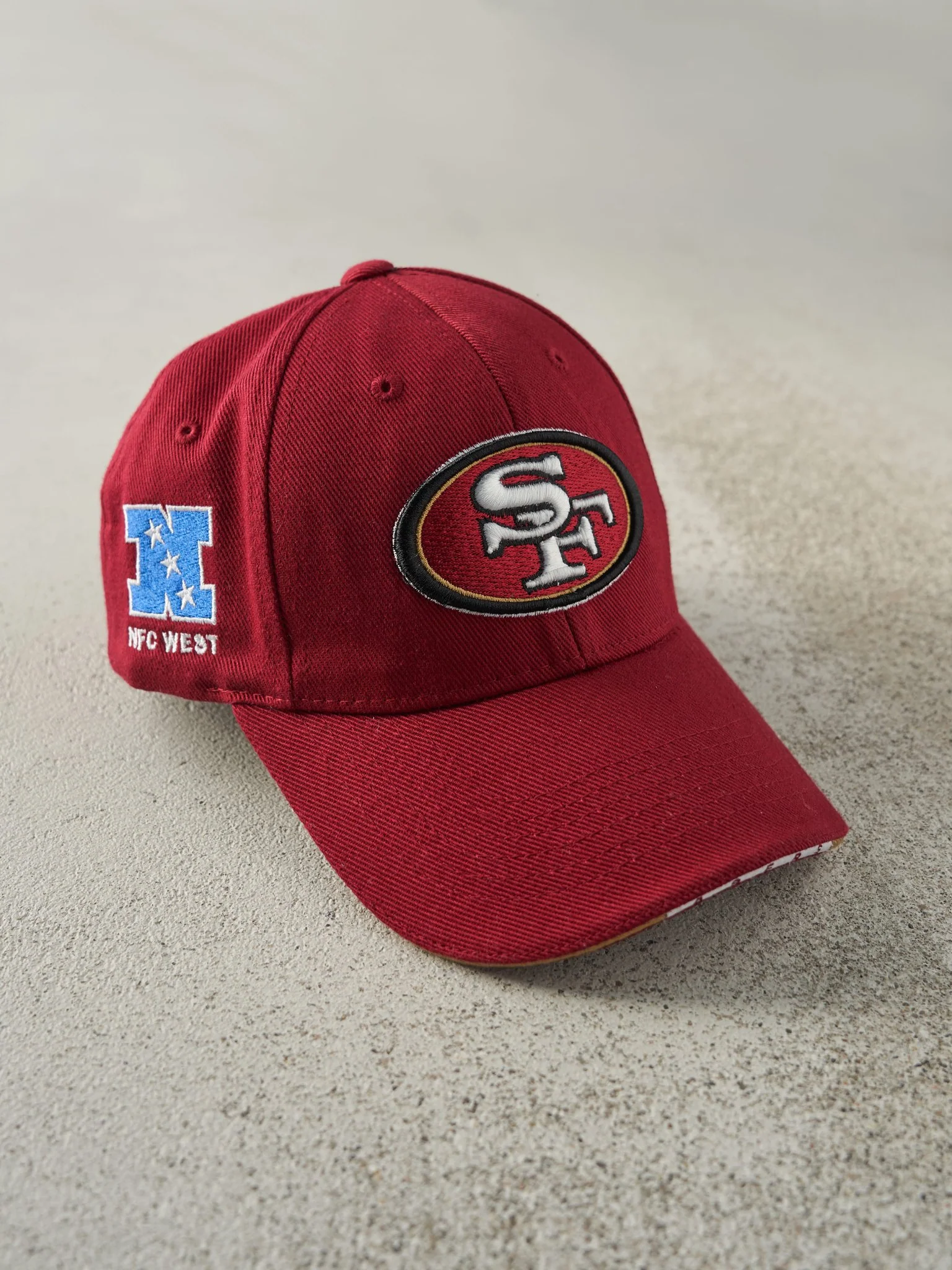 Vintage Y2K Burgundy San Fran 49ers Velcro Hat - Image 4