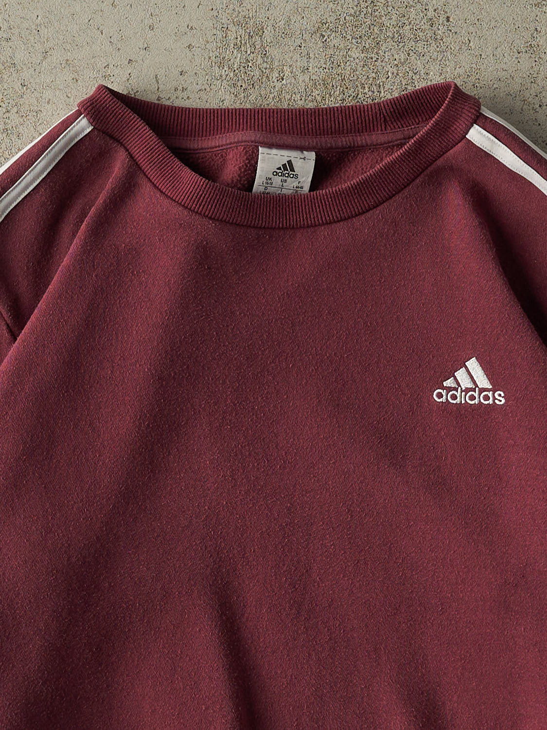 Vintage Y2K Burgundy Adidas Embroidered Crewneck (M/L) - Image 2