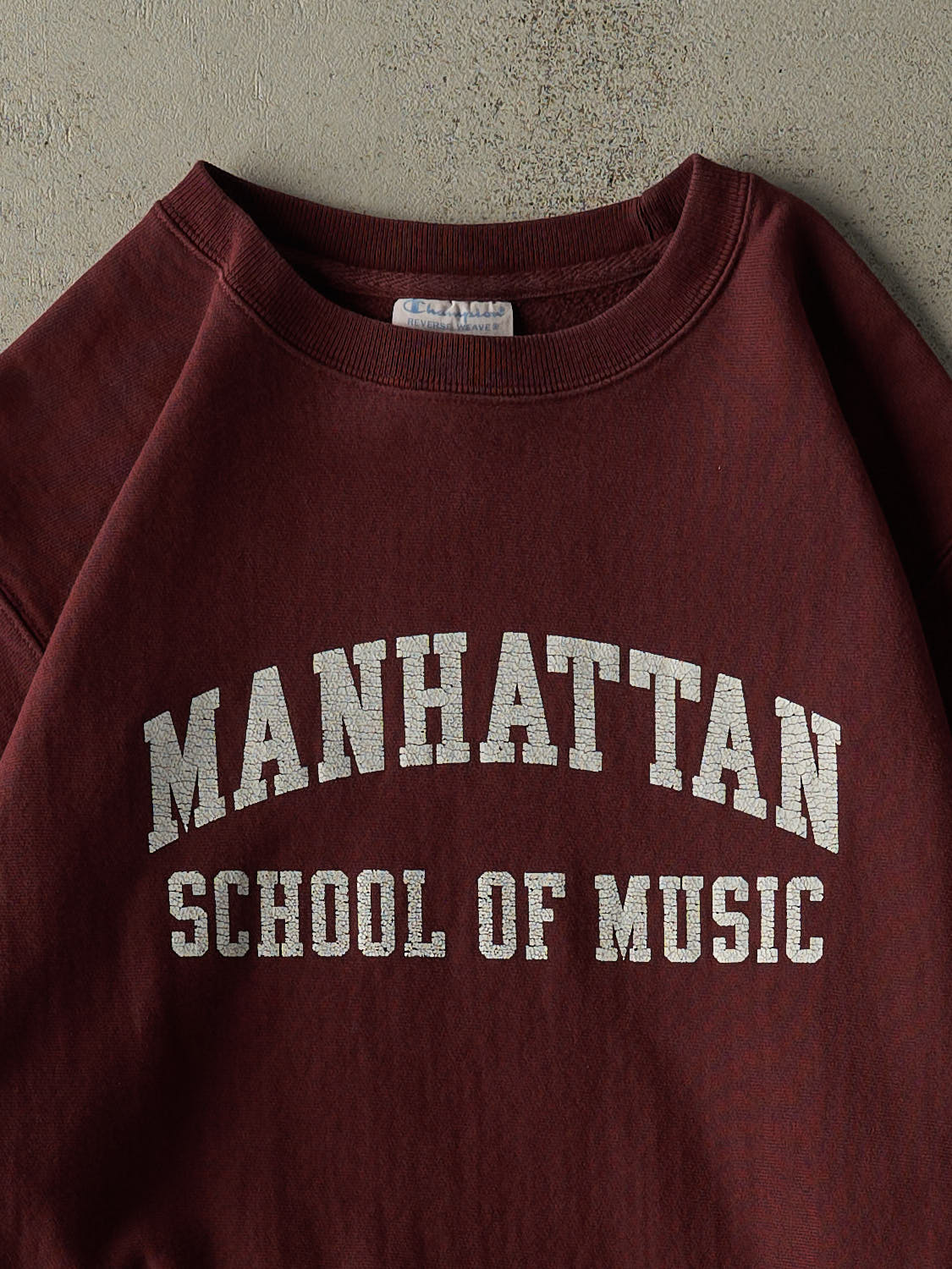 Vintage Y2K Burgundy Champion Reverse Weave Manhattan School of Music Crewneck (S/M) - Image 2