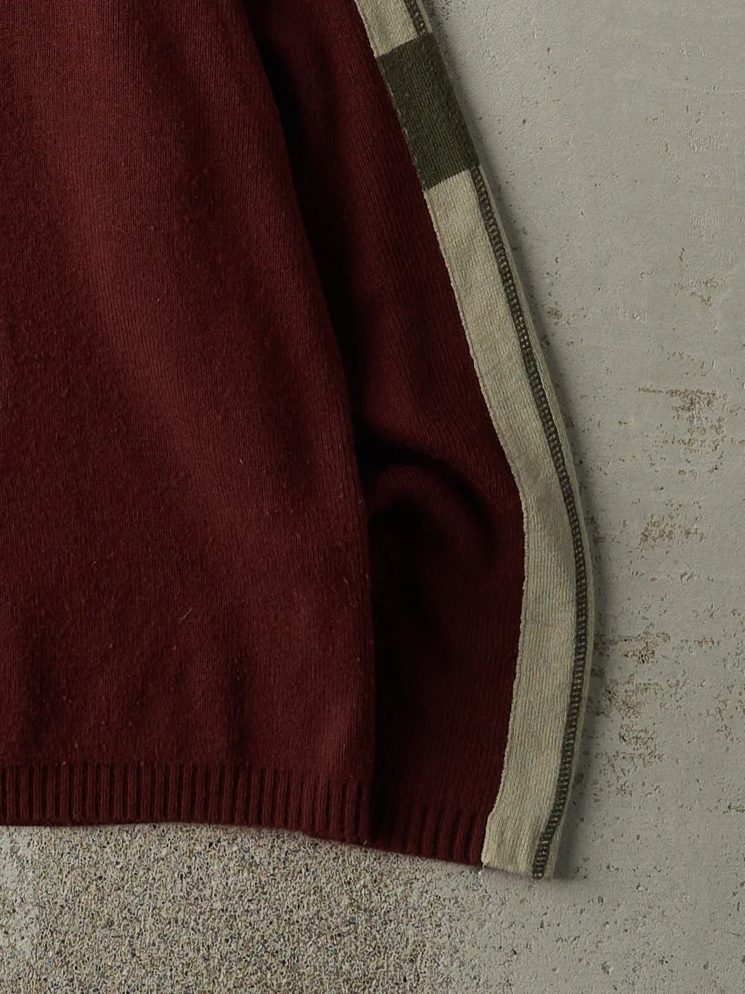 Vintage Y2K Burgundy Embroidered Thermal Long Sleeve (L) - Image 3