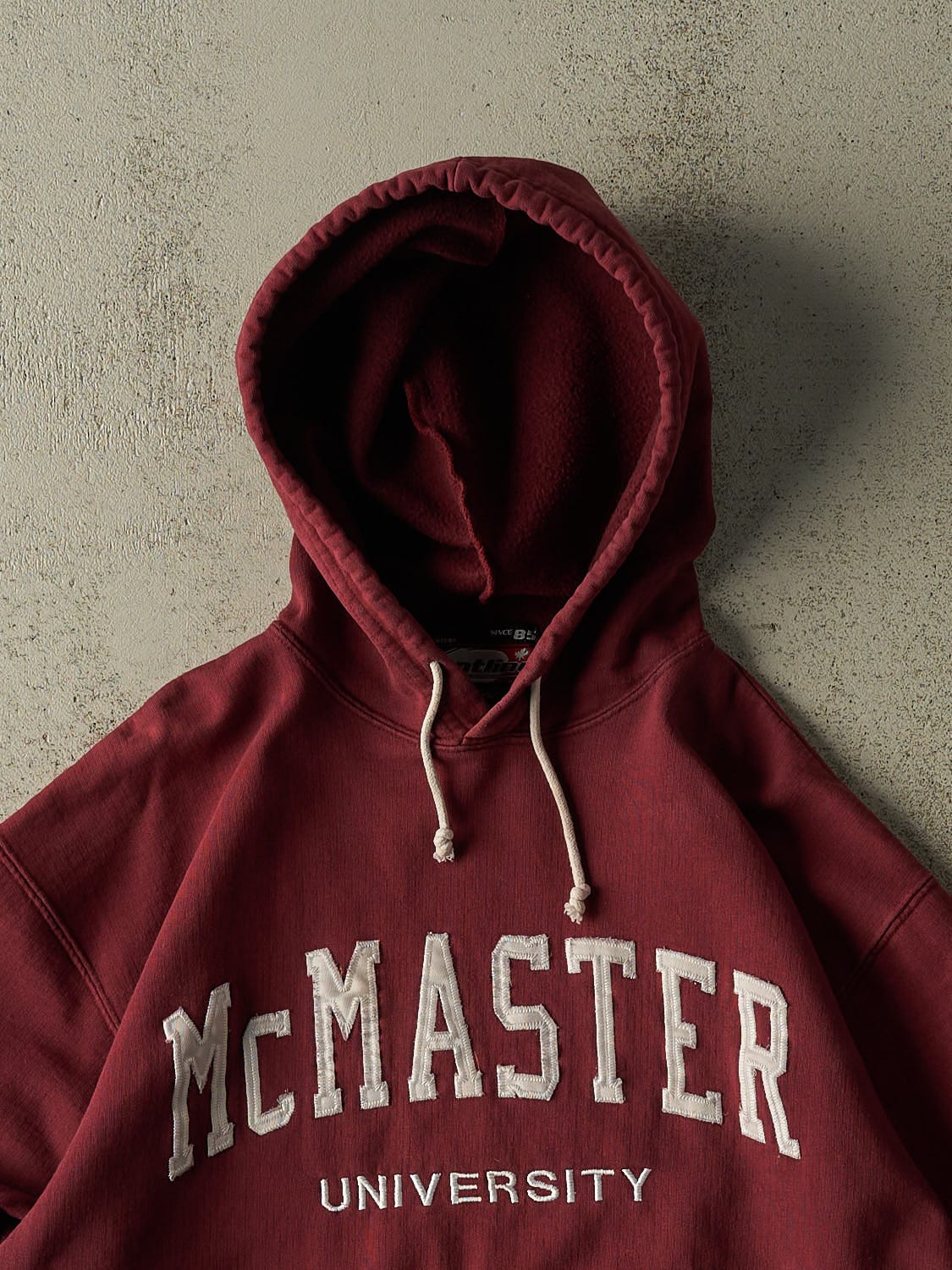 Vintage Y2K Burgundy McMaster University Hoodie (M) - Image 2