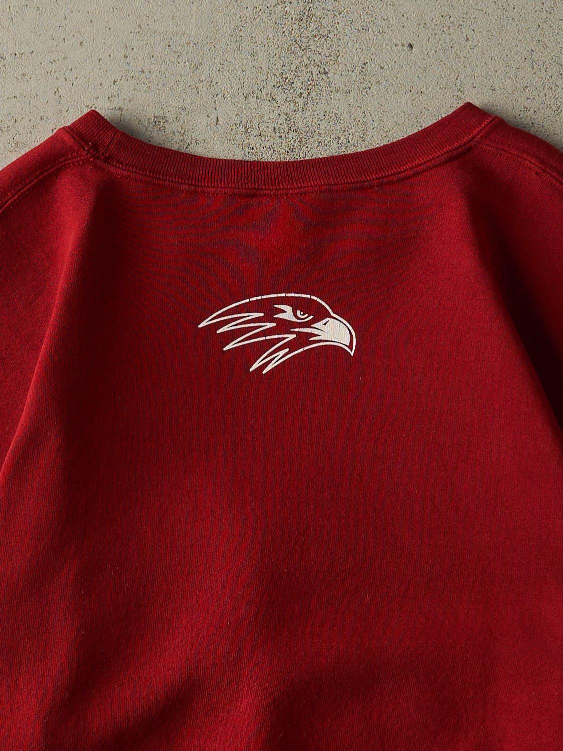 Vintage Y2K Burgundy Russell Athletic Canyon Ridge Riverhawks Boxy Crewneck (L) - Image 4