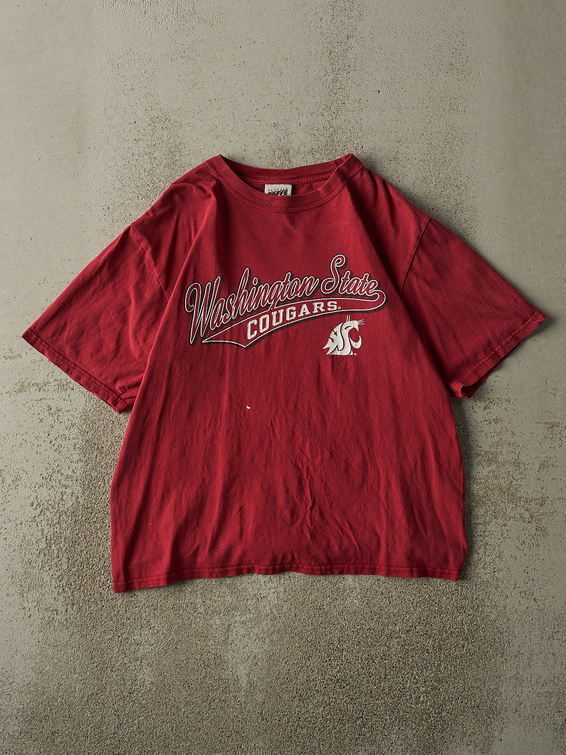 Vintage Y2K Burgundy Washington State Cougars Tee (M/L)