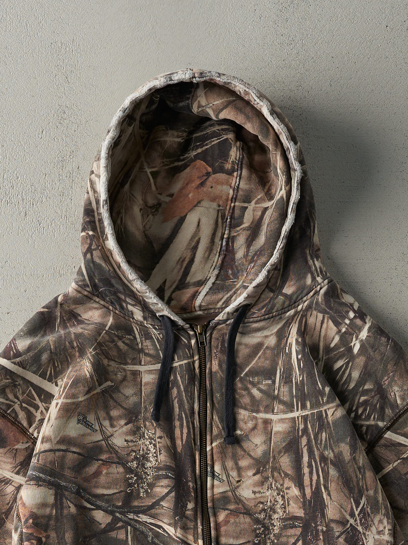 Vintage Y2K Camo Red Head x Advantage Heavy Zip Up Hoodie (L) - Image 3