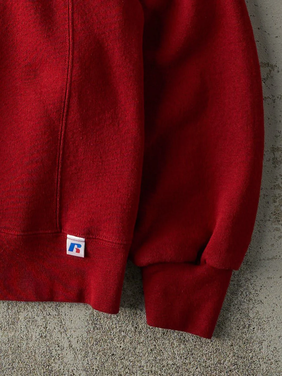 Vintage Y2K Cardinal Red Blank Russell Athletic Crewneck (L) - Image 3
