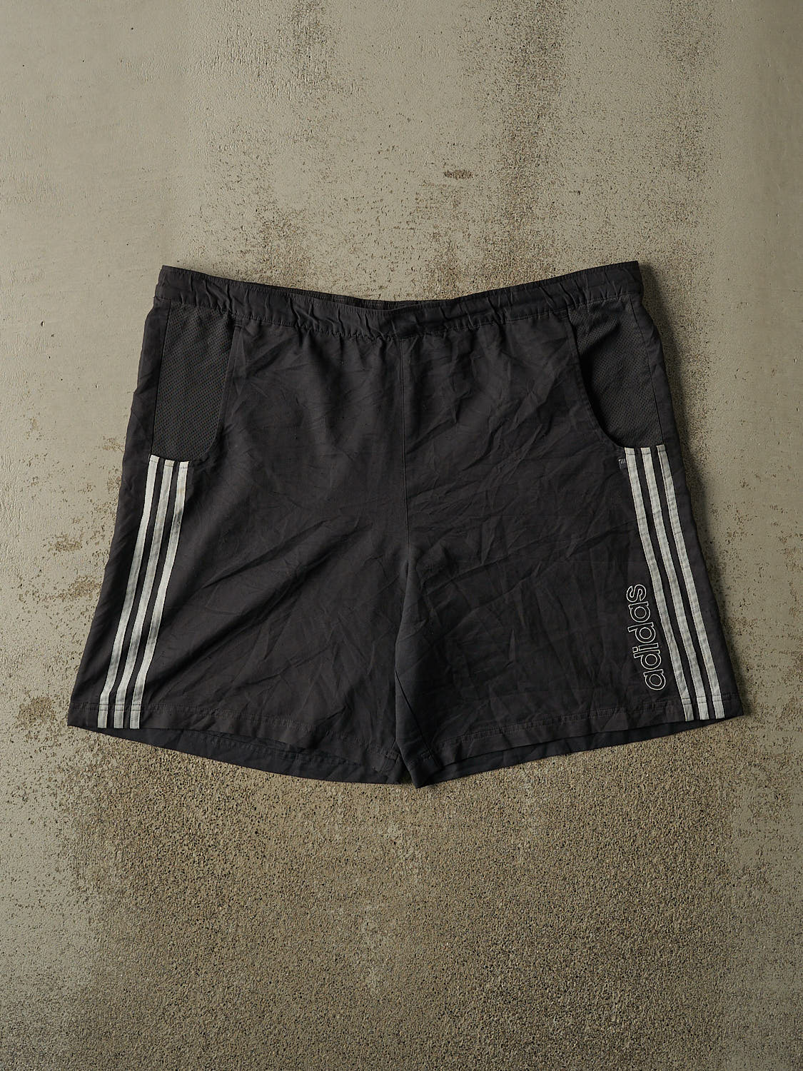 Vintage Y2K Charcoal Grey Adidas Track Shorts (43x8.5)