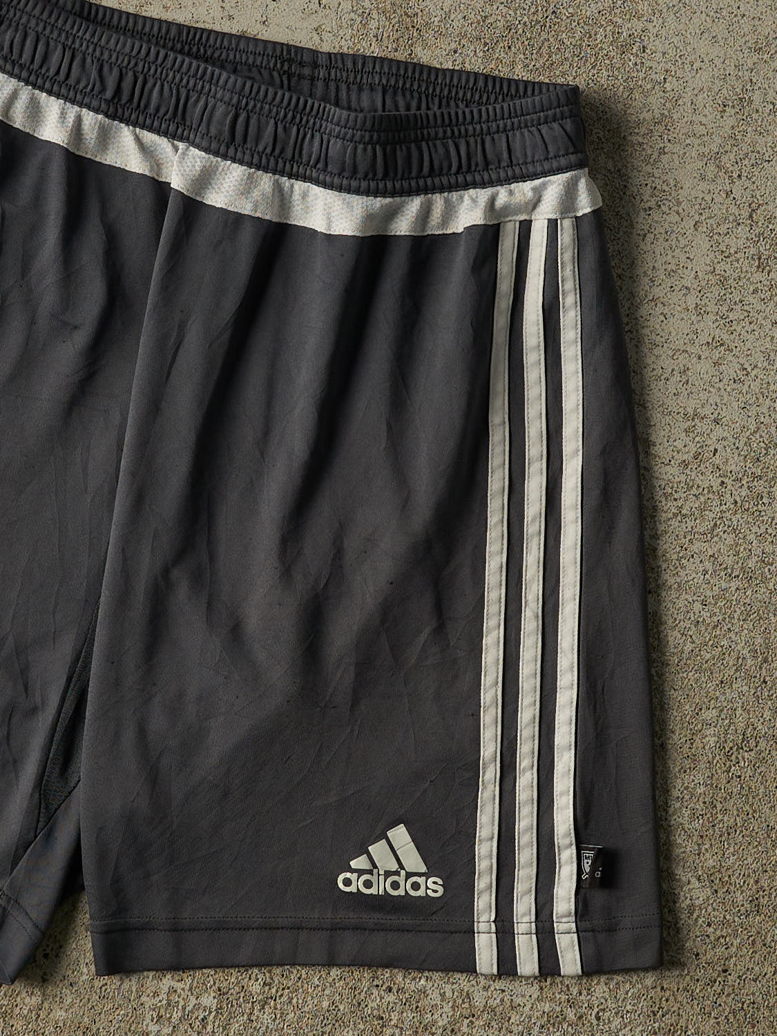 Vintage Y2K Charcoal Grey Adidas Track Shorts (26x8) - Image 3