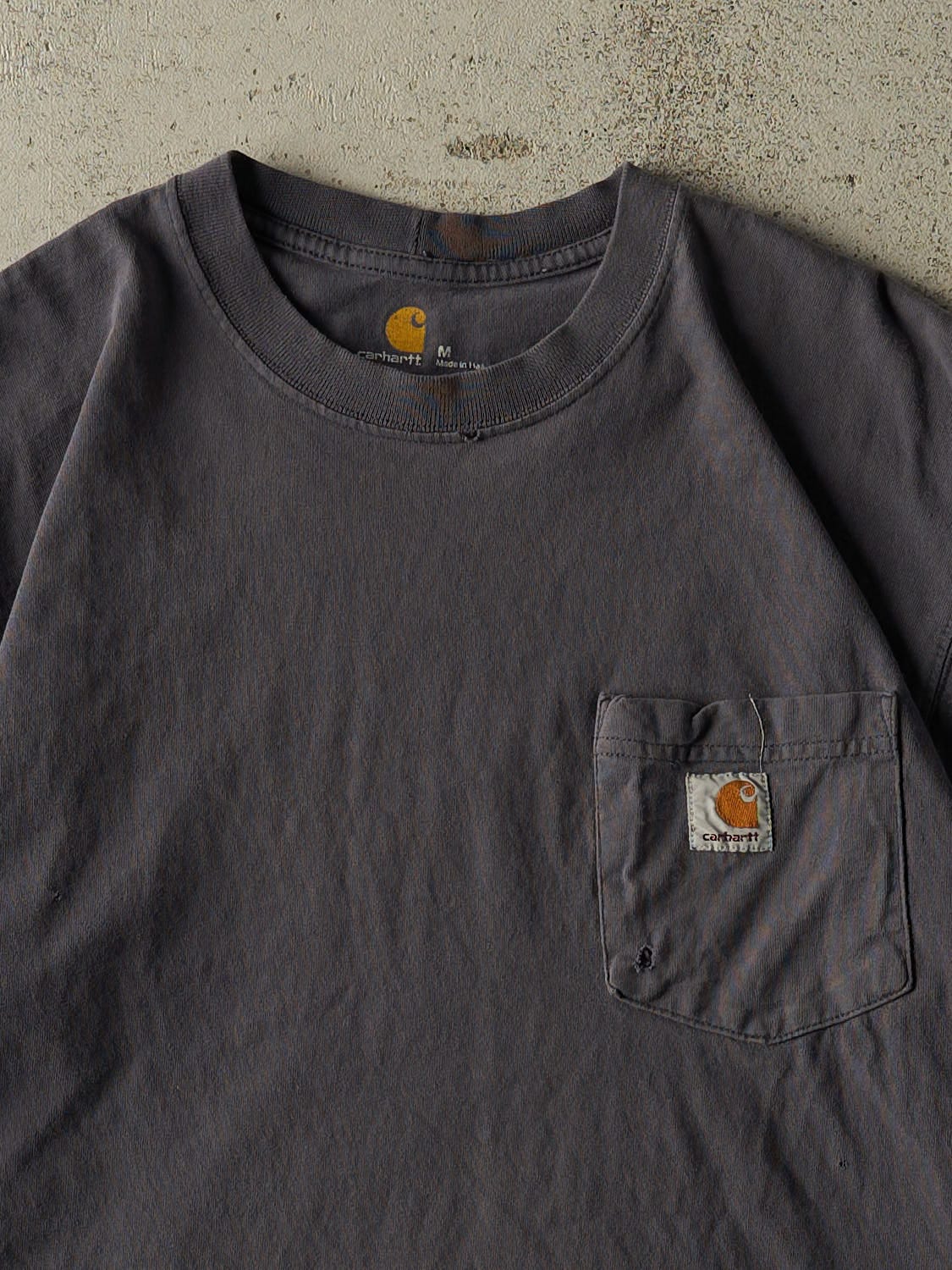 Vintage Y2K Charcoal Grey Carhartt Pocket Tee (L) - Image 2
